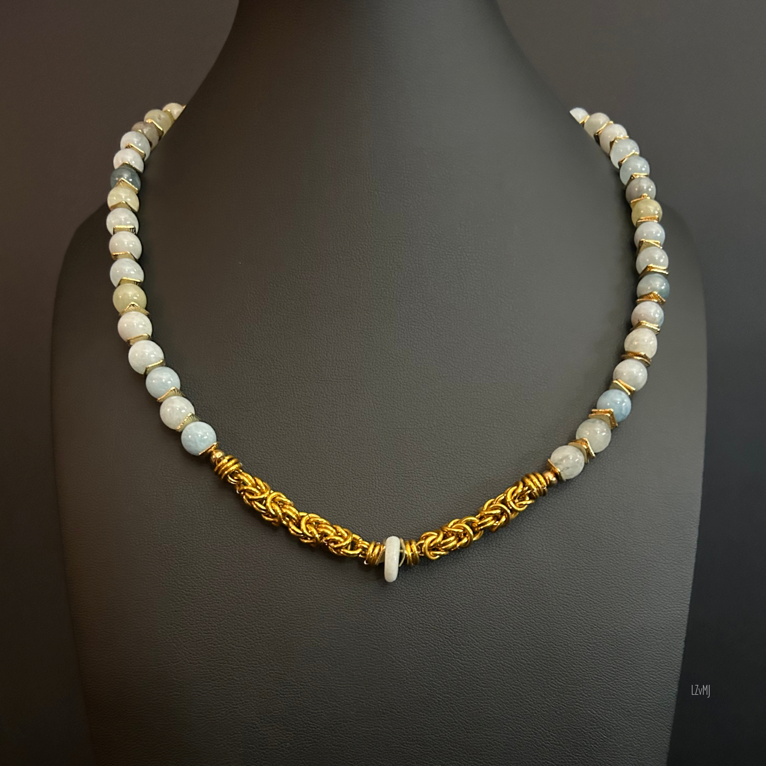 Golden Aquamarine Necklace