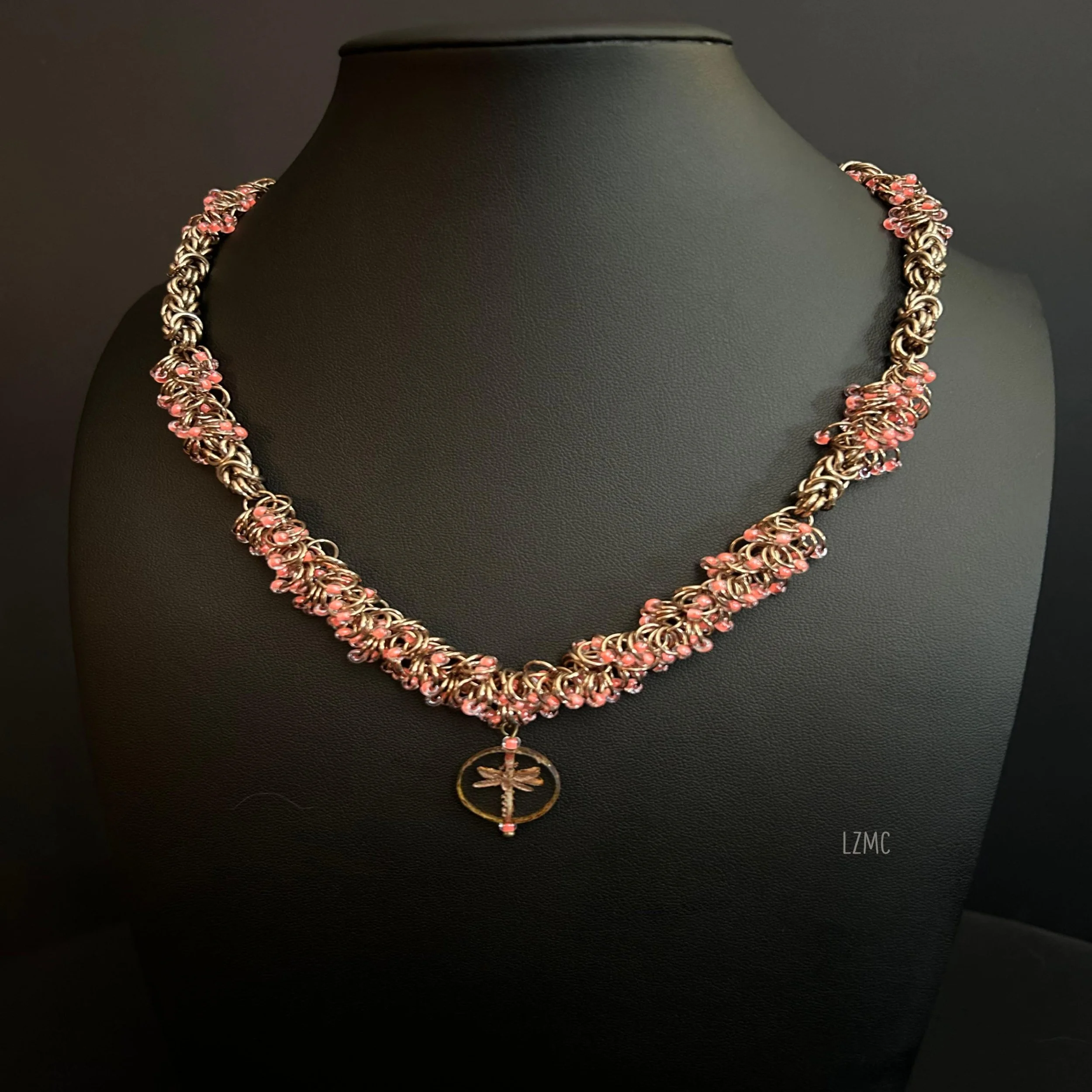 Champagne and Pink Caviar Necklace