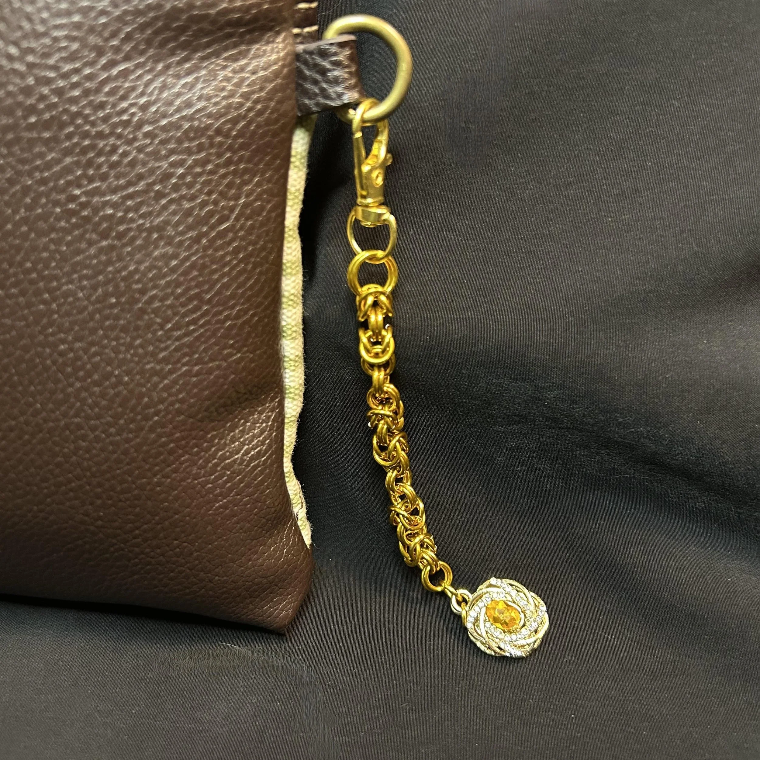 Golden Pave Byzantine Purse Charm