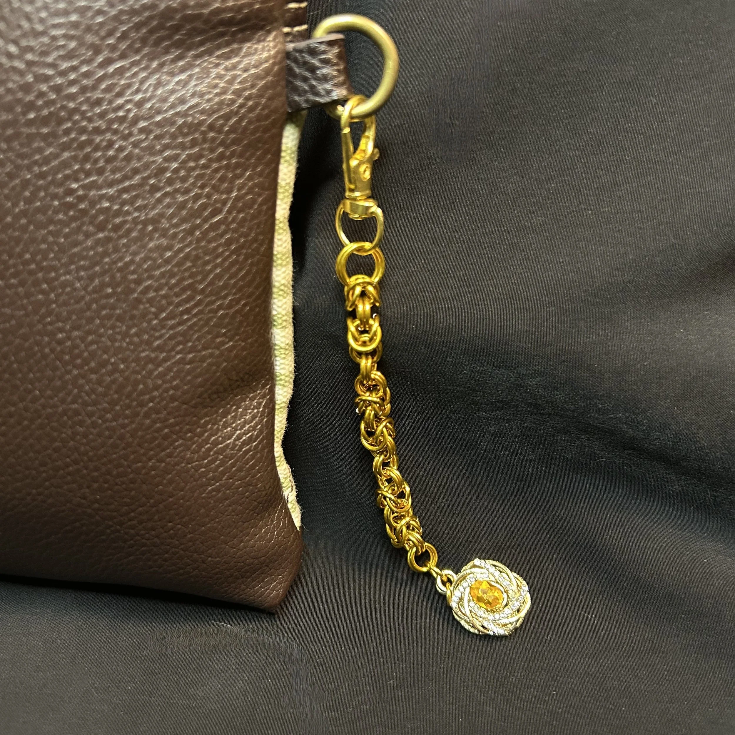 Golden Pave Byzantine Purse Charm