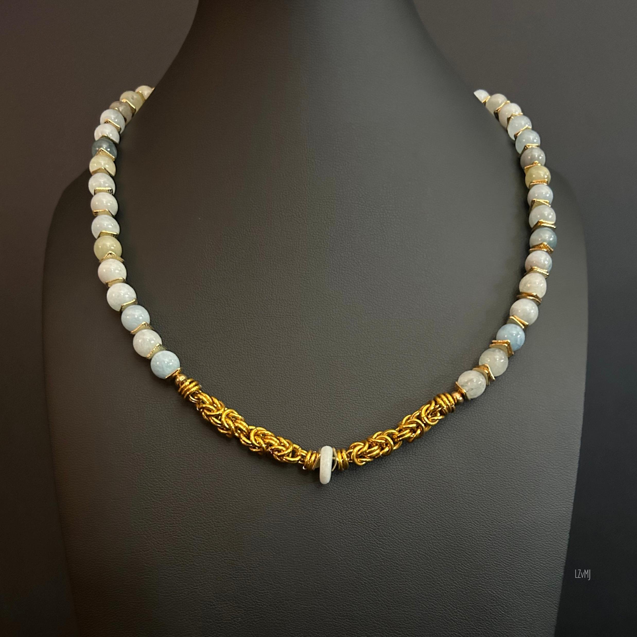 Golden Aquamarine Necklace
