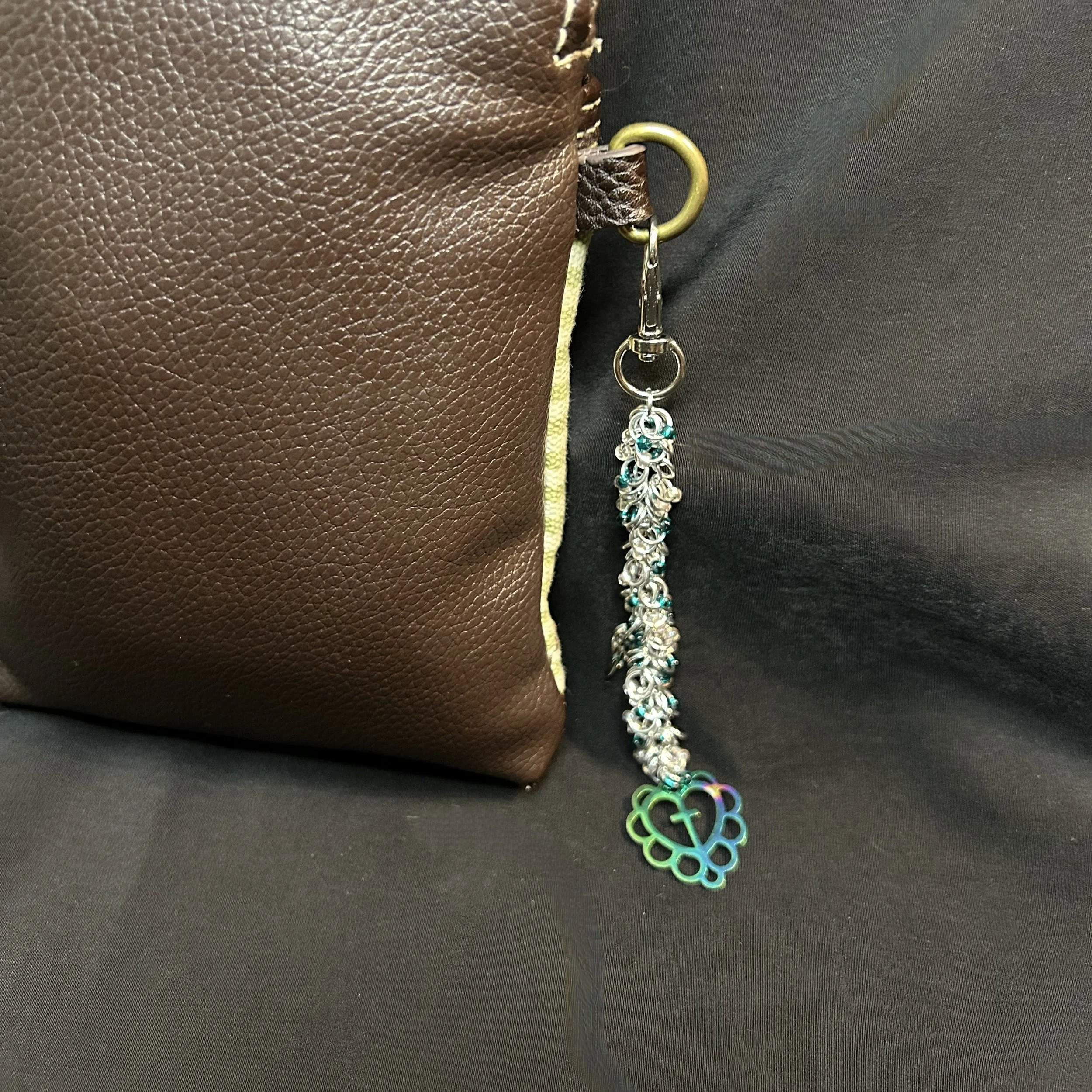 Iridescent Heart Purse Charm