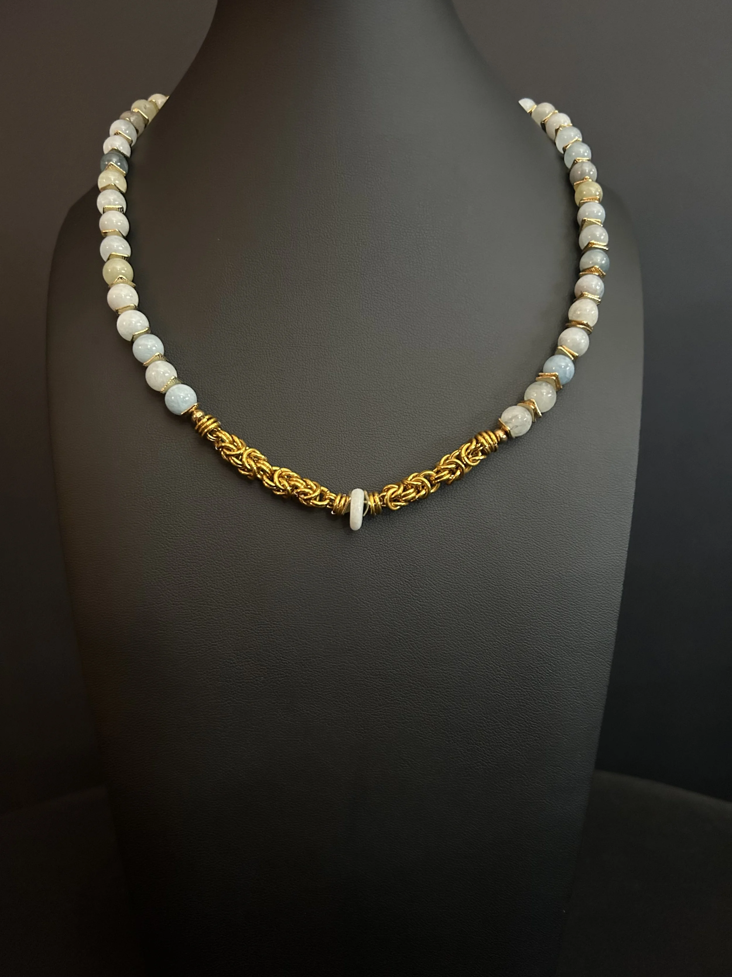 Golden Aquamarine Necklace