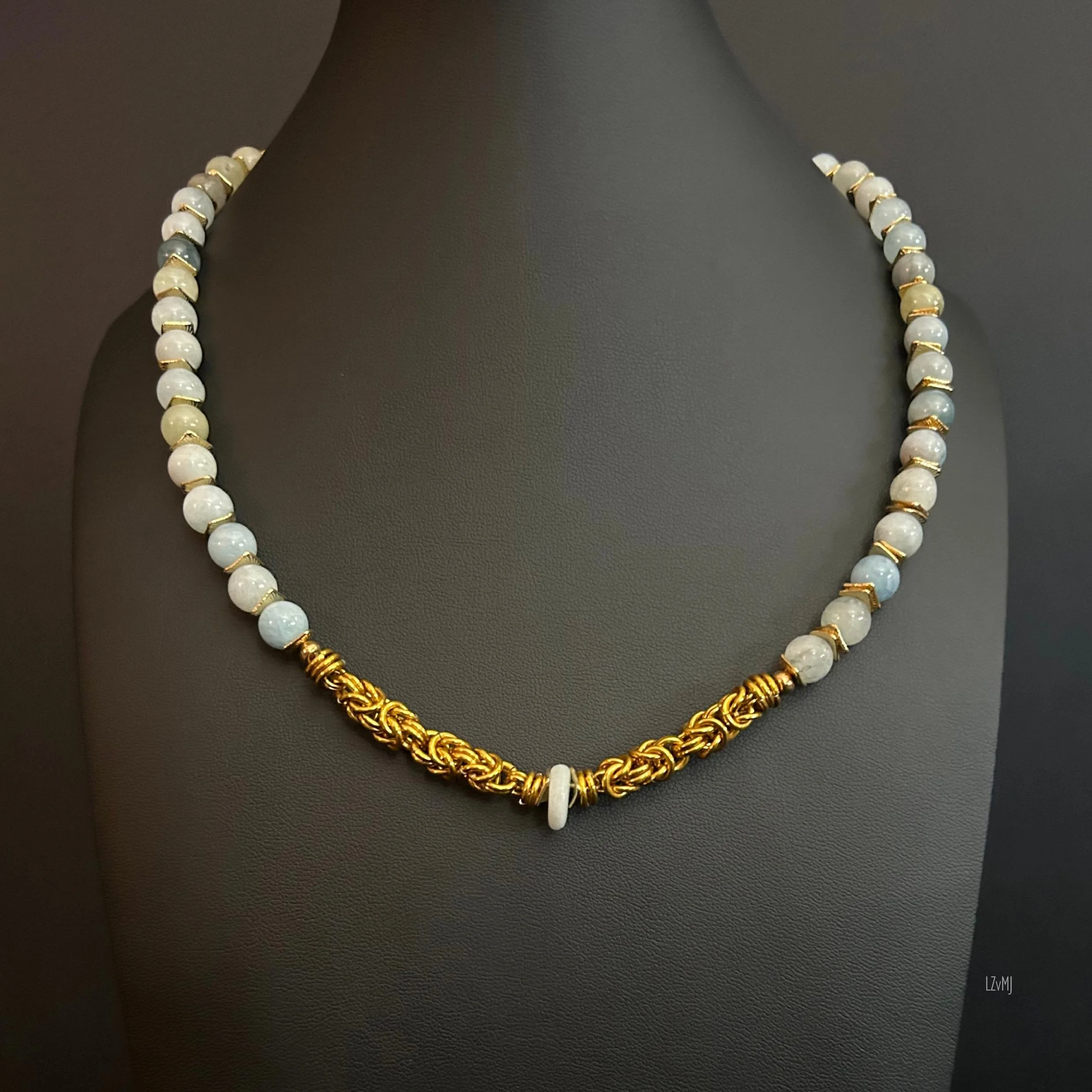 Golden Aquamarine Necklace