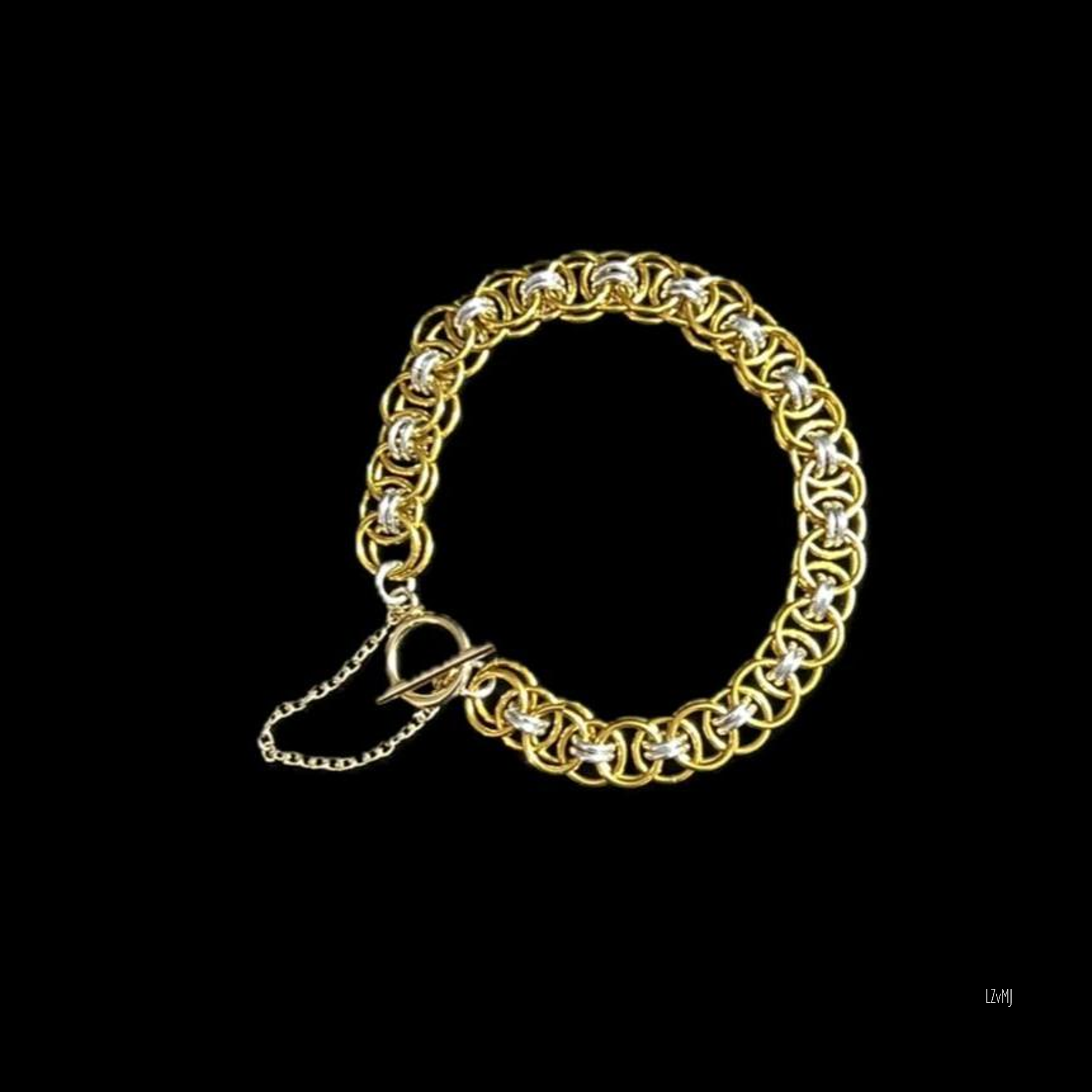 Silvergold Helm Weave Bracelet
