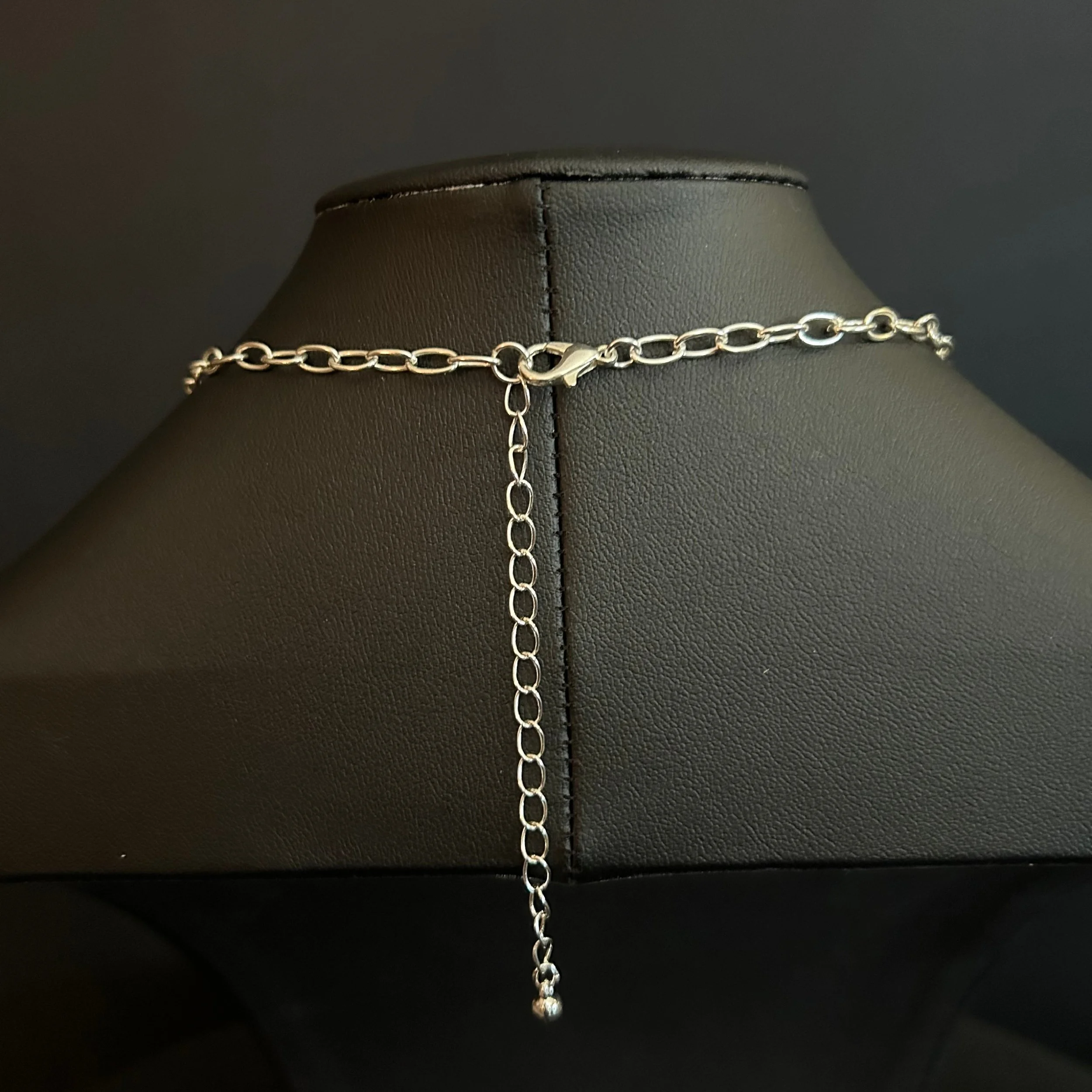 Clasp and extender at the back of Crystal Orbit Necklace