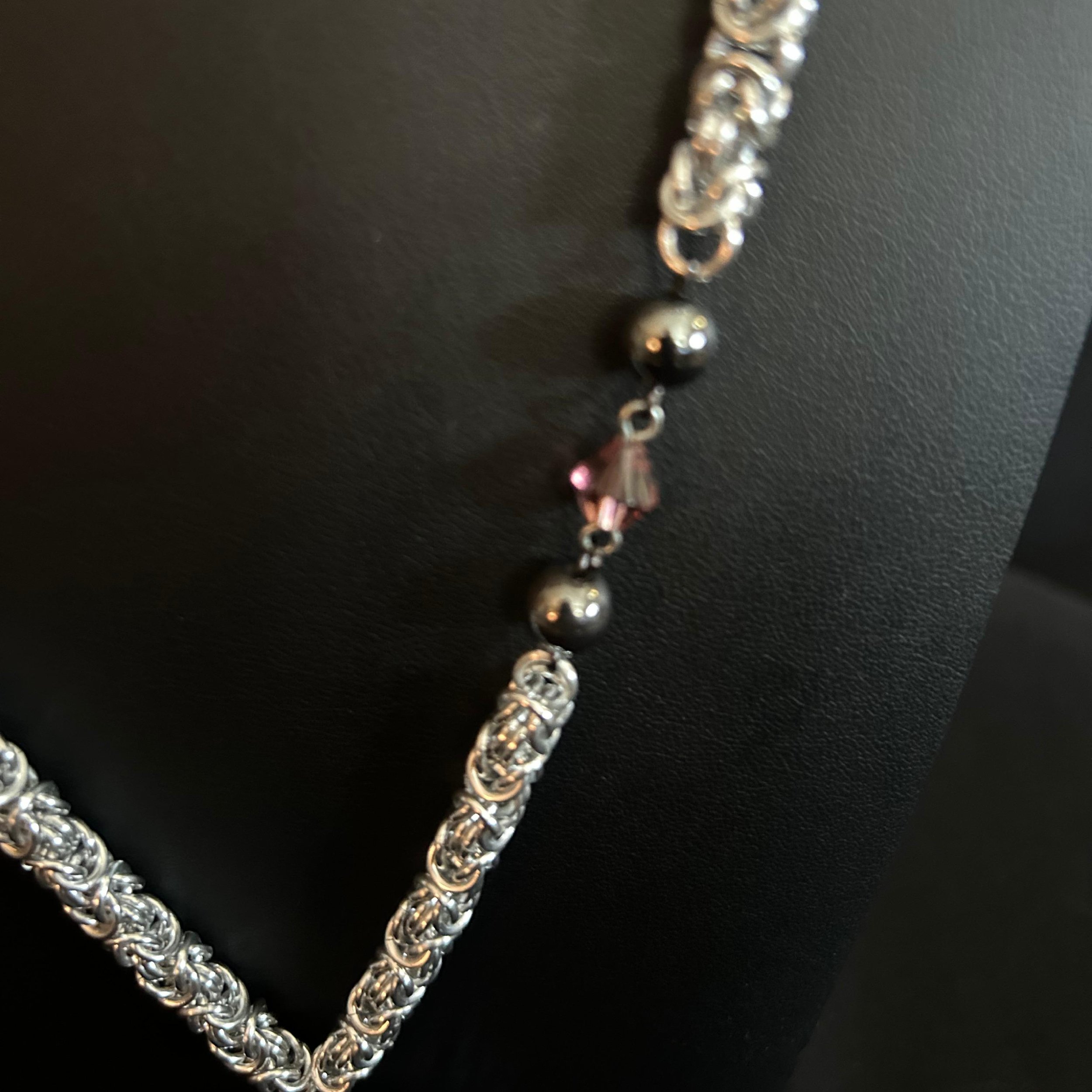 shadowed-plum-plum-black-glass-pendant-byzantine-chainmaille-necklace-hero.jpg