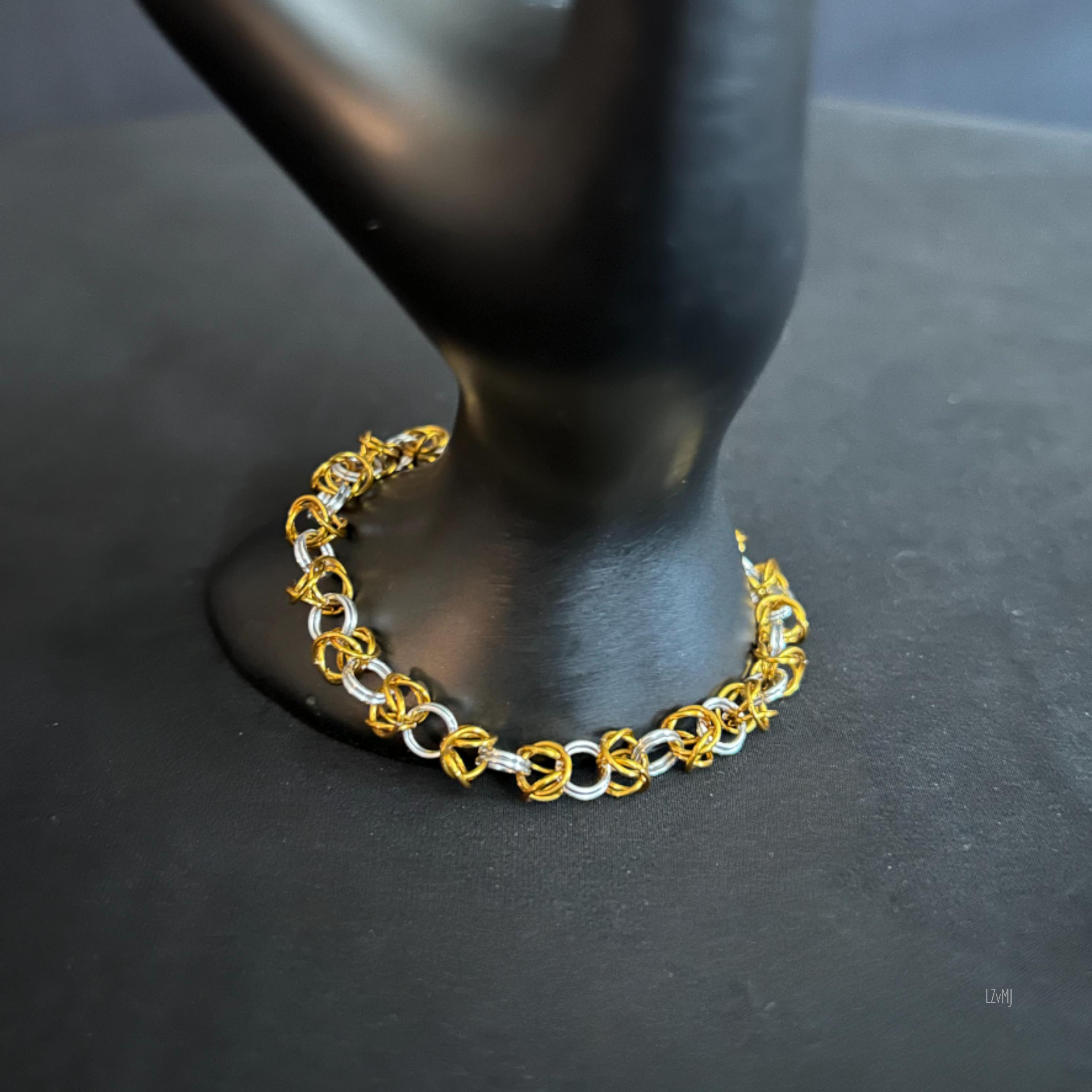 Goldsilver Byzantine Weave Bracelet