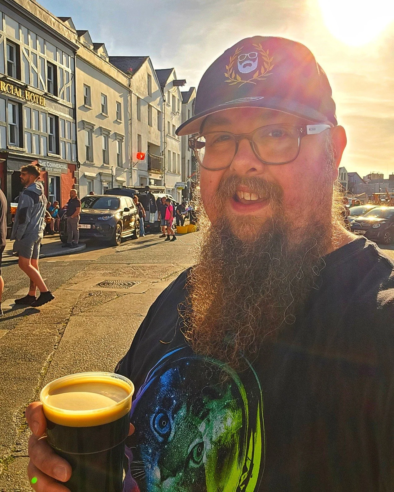 Sprintfest night one and the annual Ramsey food and drink sampling exercise is officially underway.

This evening's findings consisted of a pint of Odin's Black Dog from the Trafalgar and a pizza from Pizzanista, enjoyed in the sunshine while local b