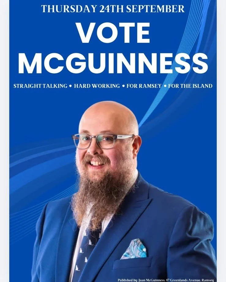 Thursday 24th September is getting rather close!

As I'm sure you're all well aware by now, I&rsquo;m standing to be one of Ramsey&rsquo;s two representatives in the House of Keys.

Over the next few weeks I&rsquo;ll continue going door to door, sett