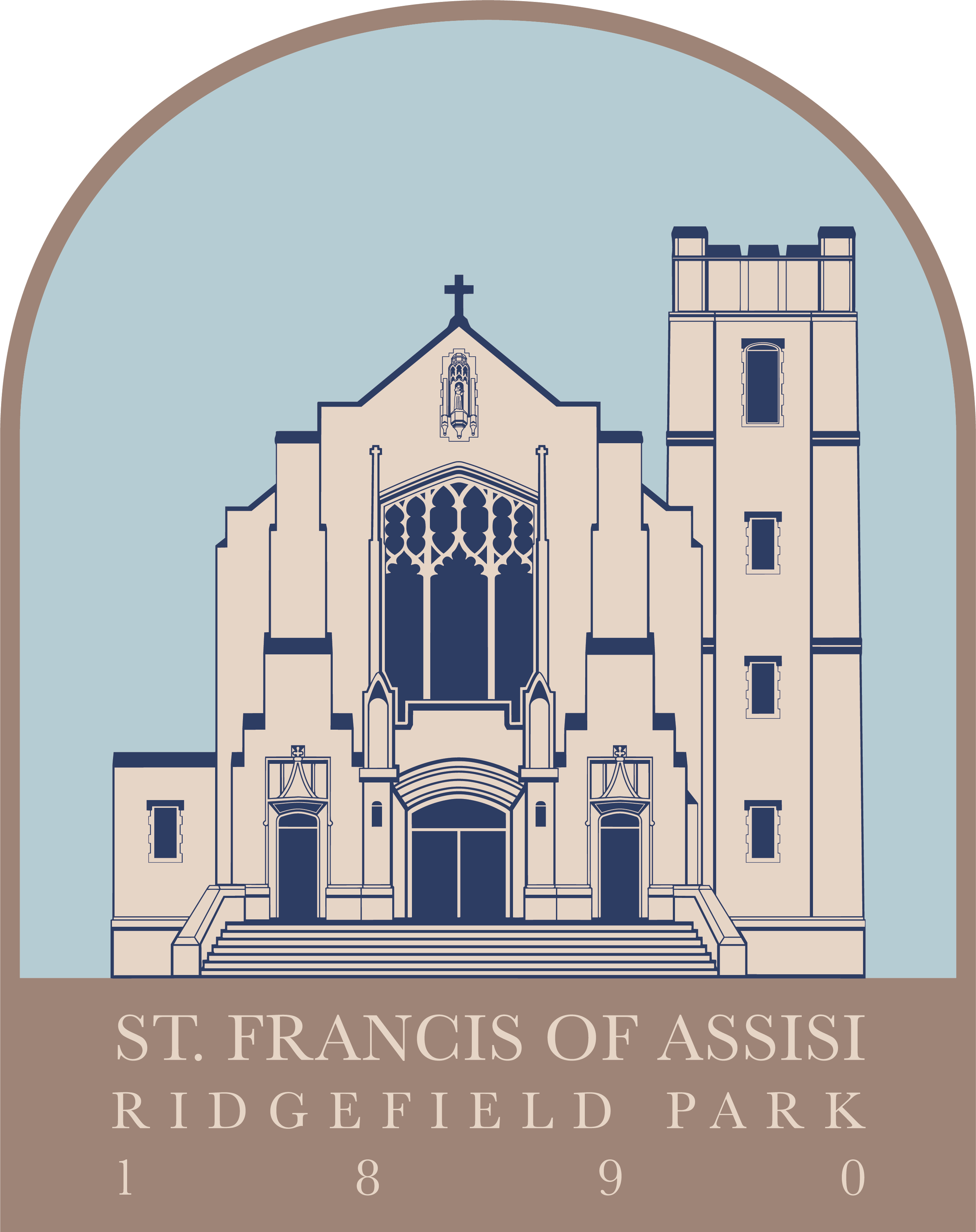 ST FRANCIS OF ASSISI CHURCH 1890 logo of hurch building
