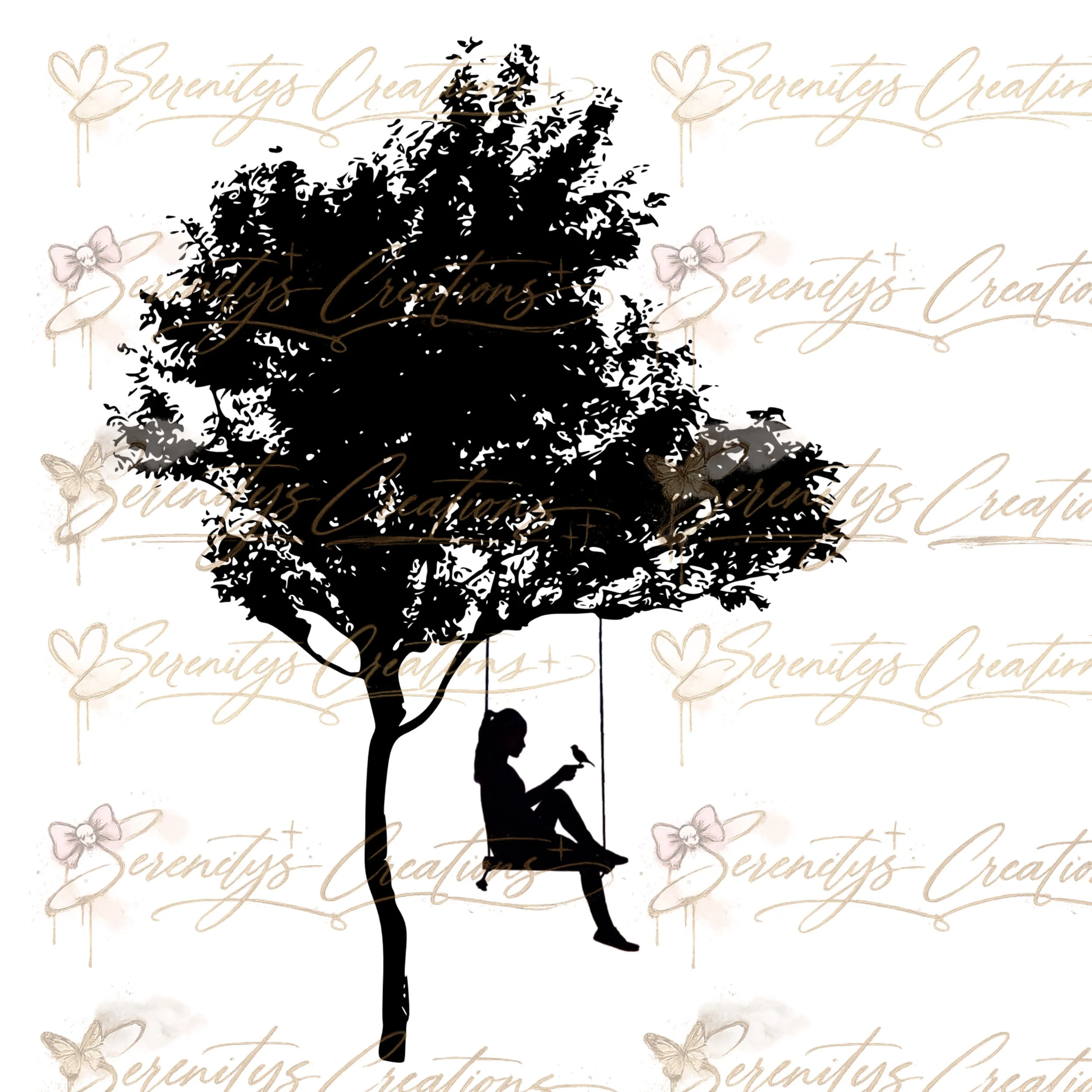 Girl Swingging From Tree