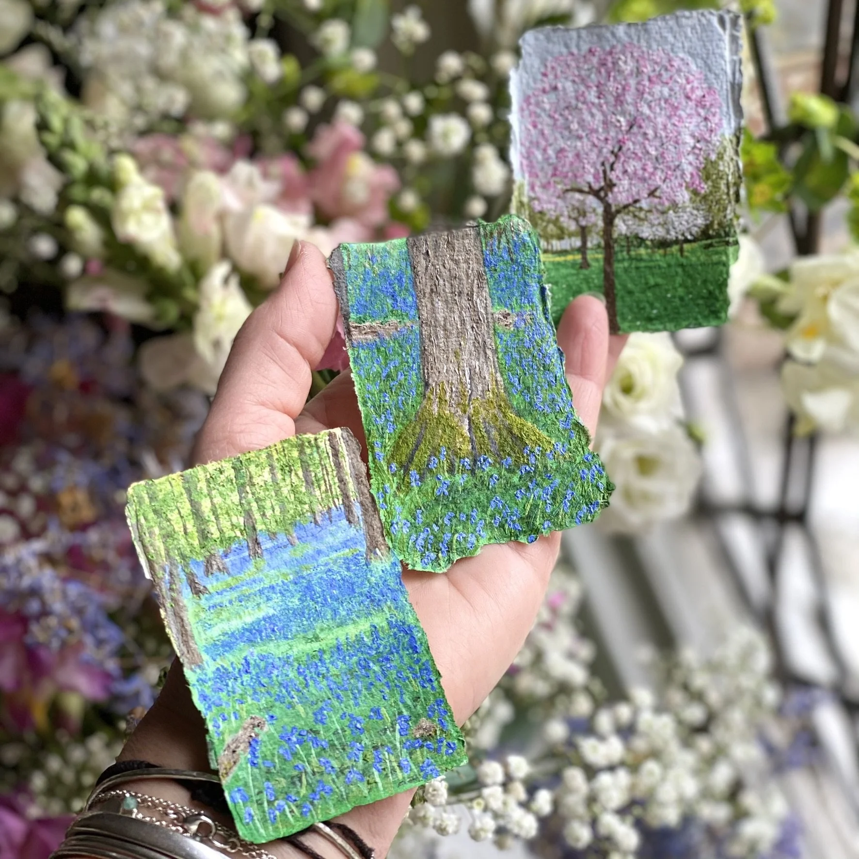 Mini miniature paintings by Tracey J Hunter Dale