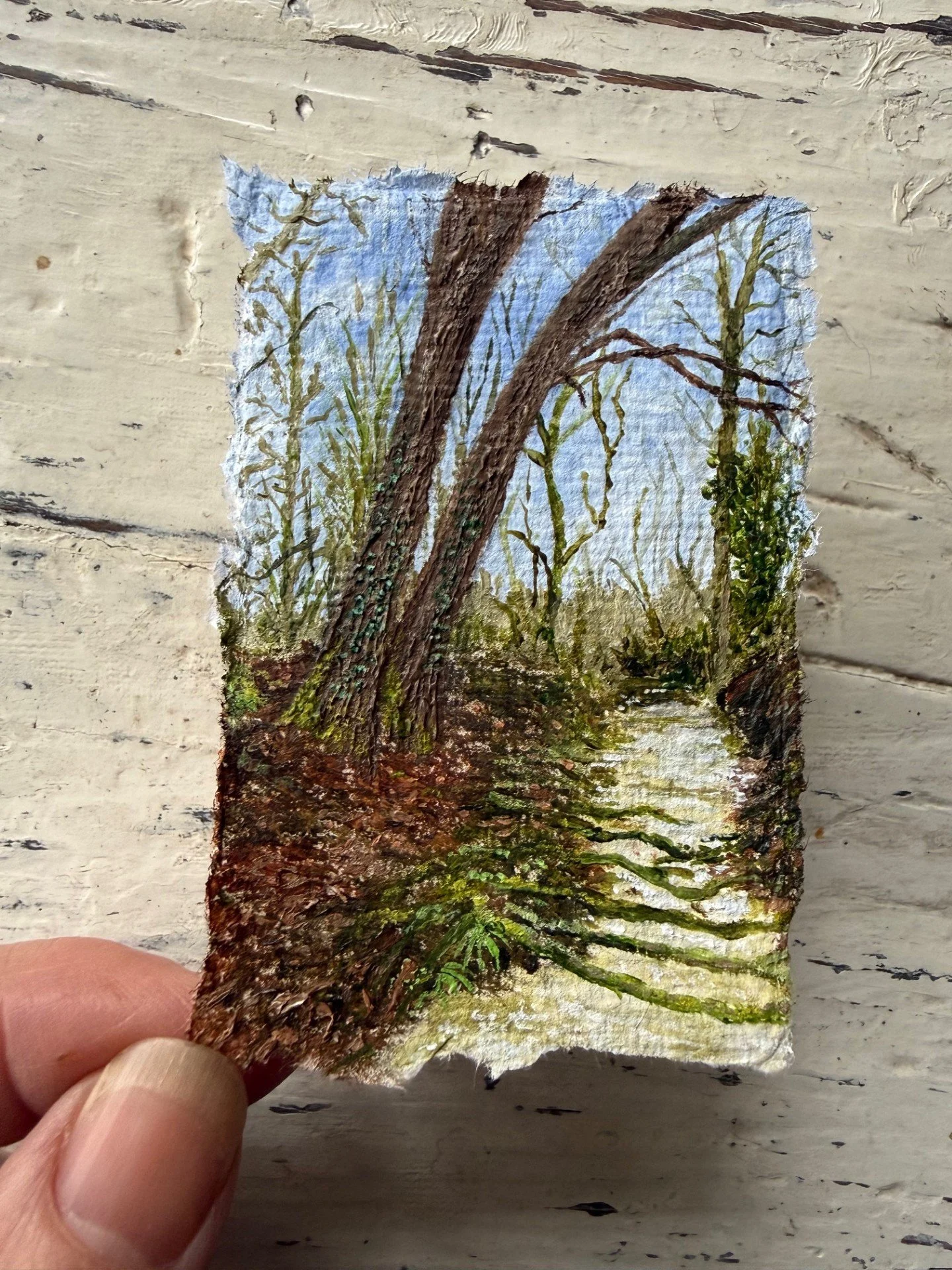 Miniature painting of Oak Woodland called The Brues in Essex