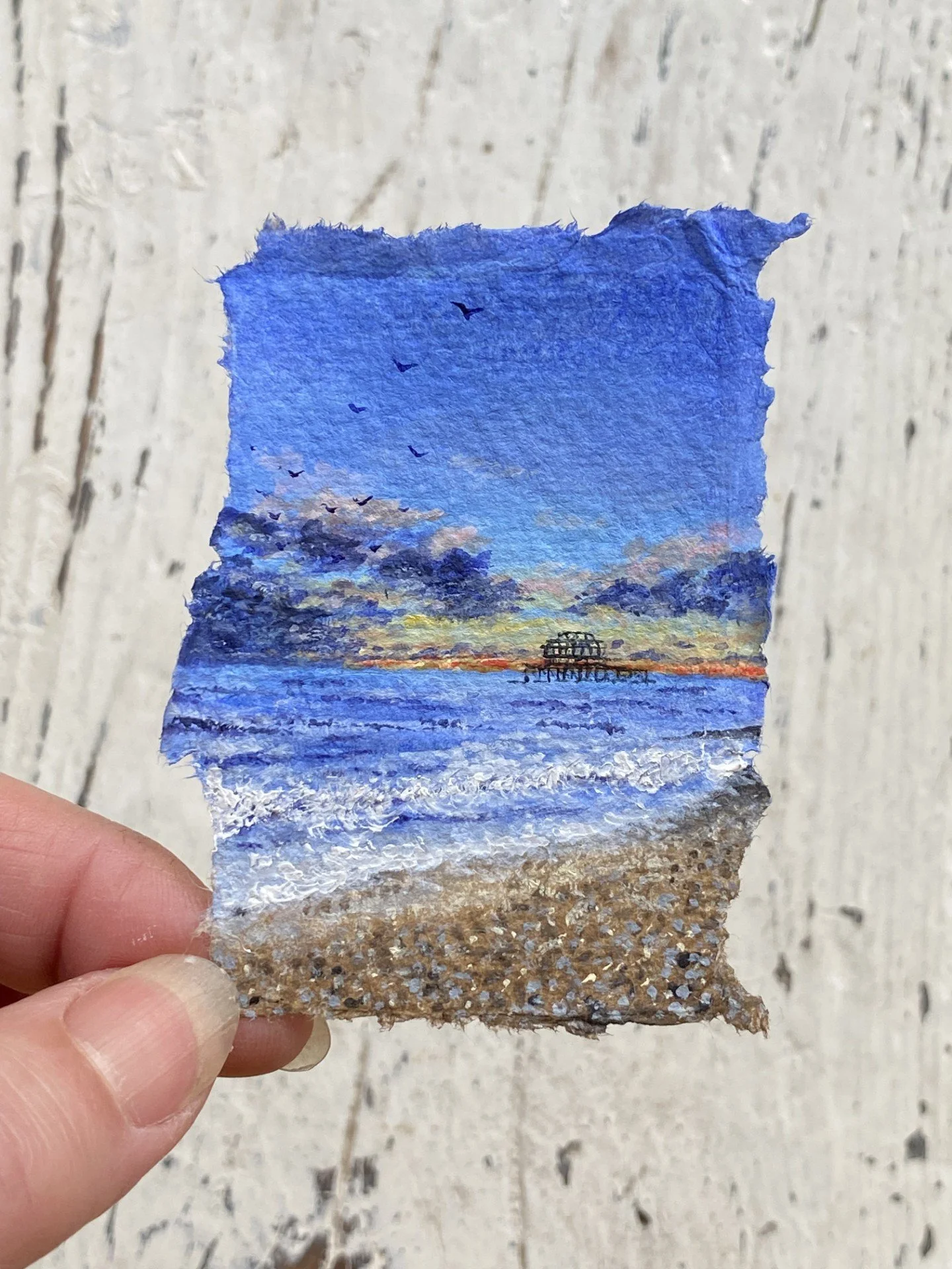 Western Pier Brighton miniature painting
