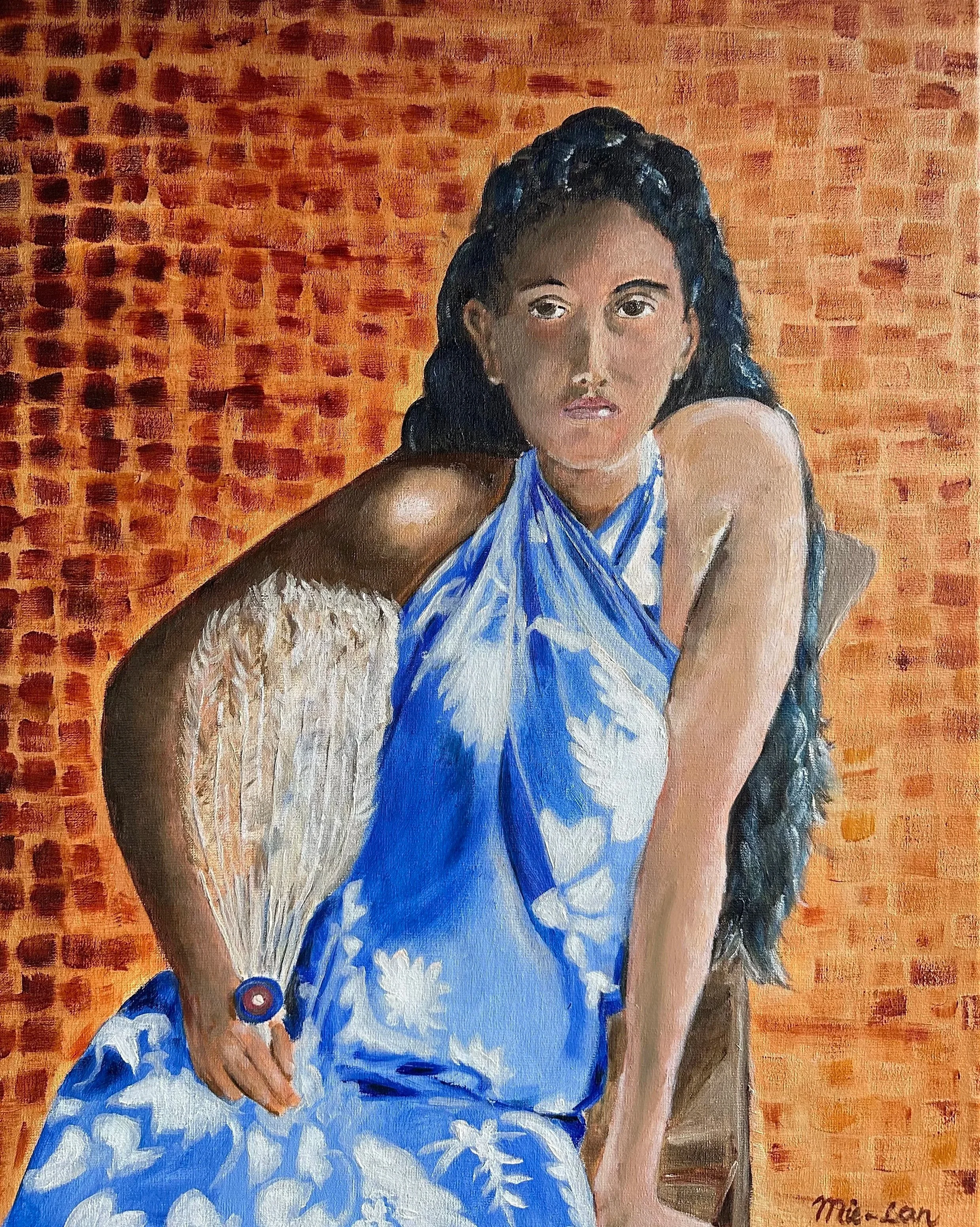 NAME: Tahitian Girl
DESCRIPTION: This evocative artwork pays homage to the spirit and allure of the Tahitian girl immortalized by Gauguin, capturing her grace, strength, and radiant charm in vibrant hues and exquisite detail. At the heart of the pain