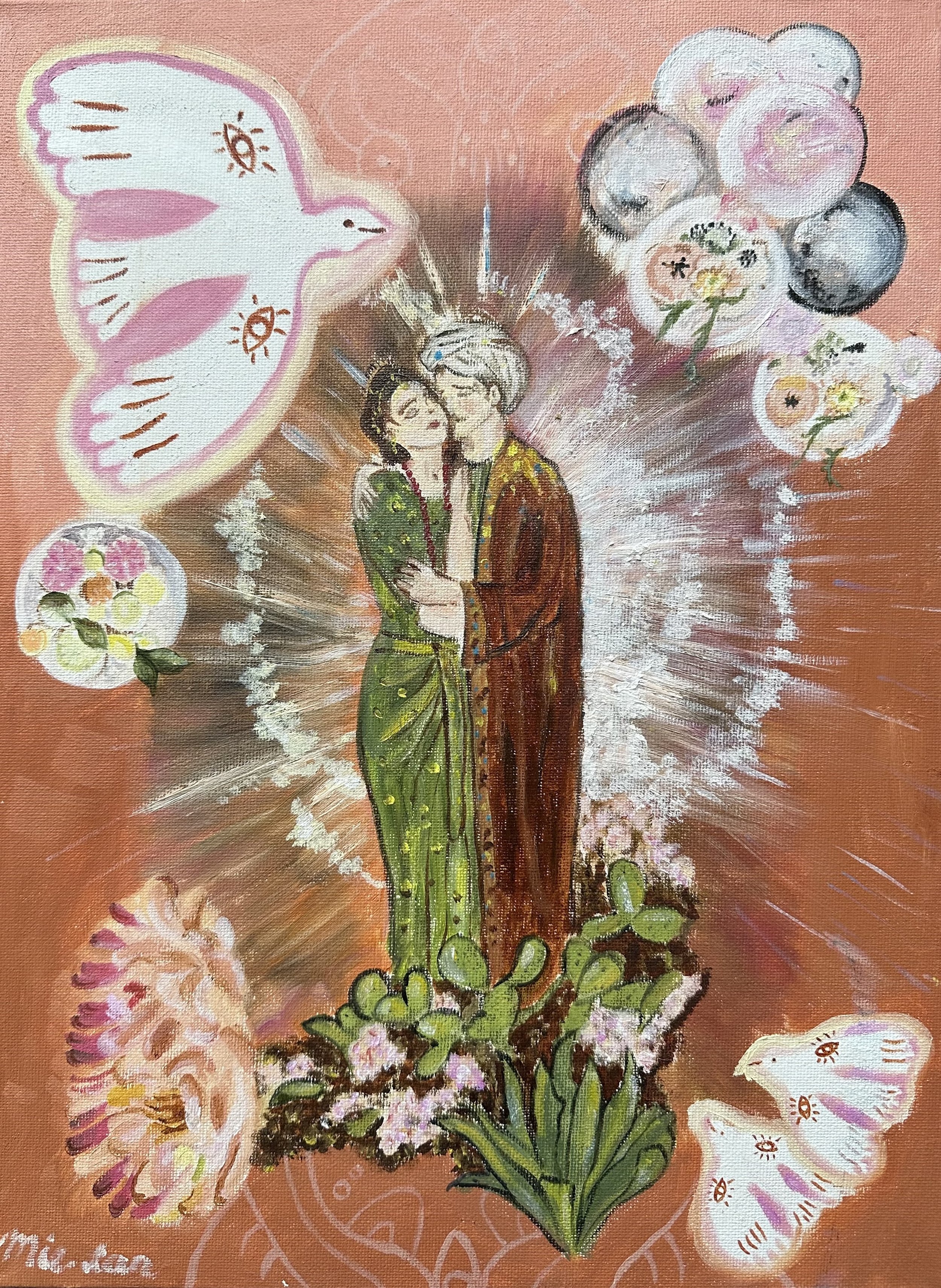 NAME: Love & Light
DESCRIPTION: Illuminate your space with the warmth and glow of true love with our captivating painting, inspired by the boundless affection shared between two people. This enchanting artwork is a celebration of the transformative p