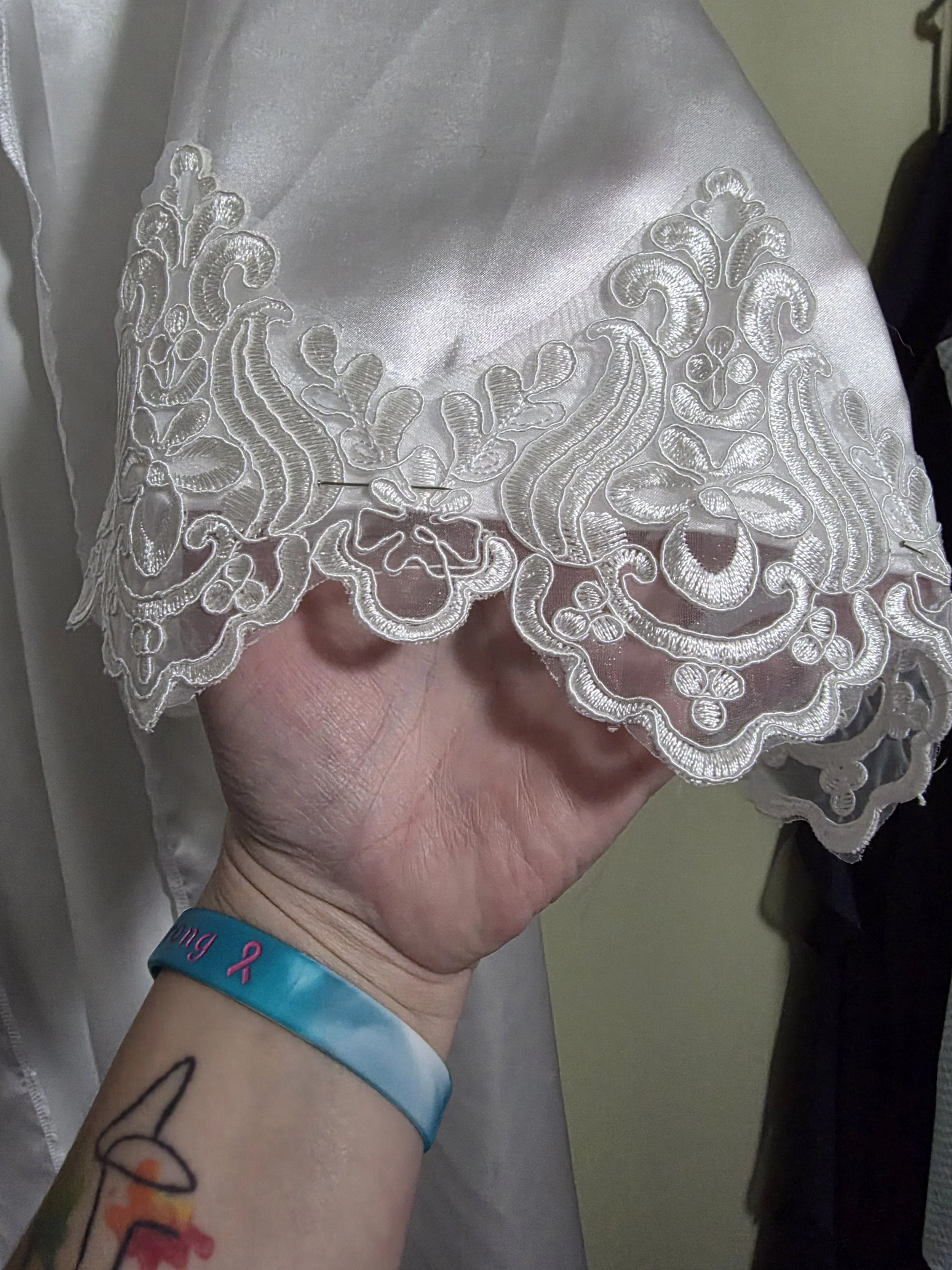 Sleeves for a brides robe