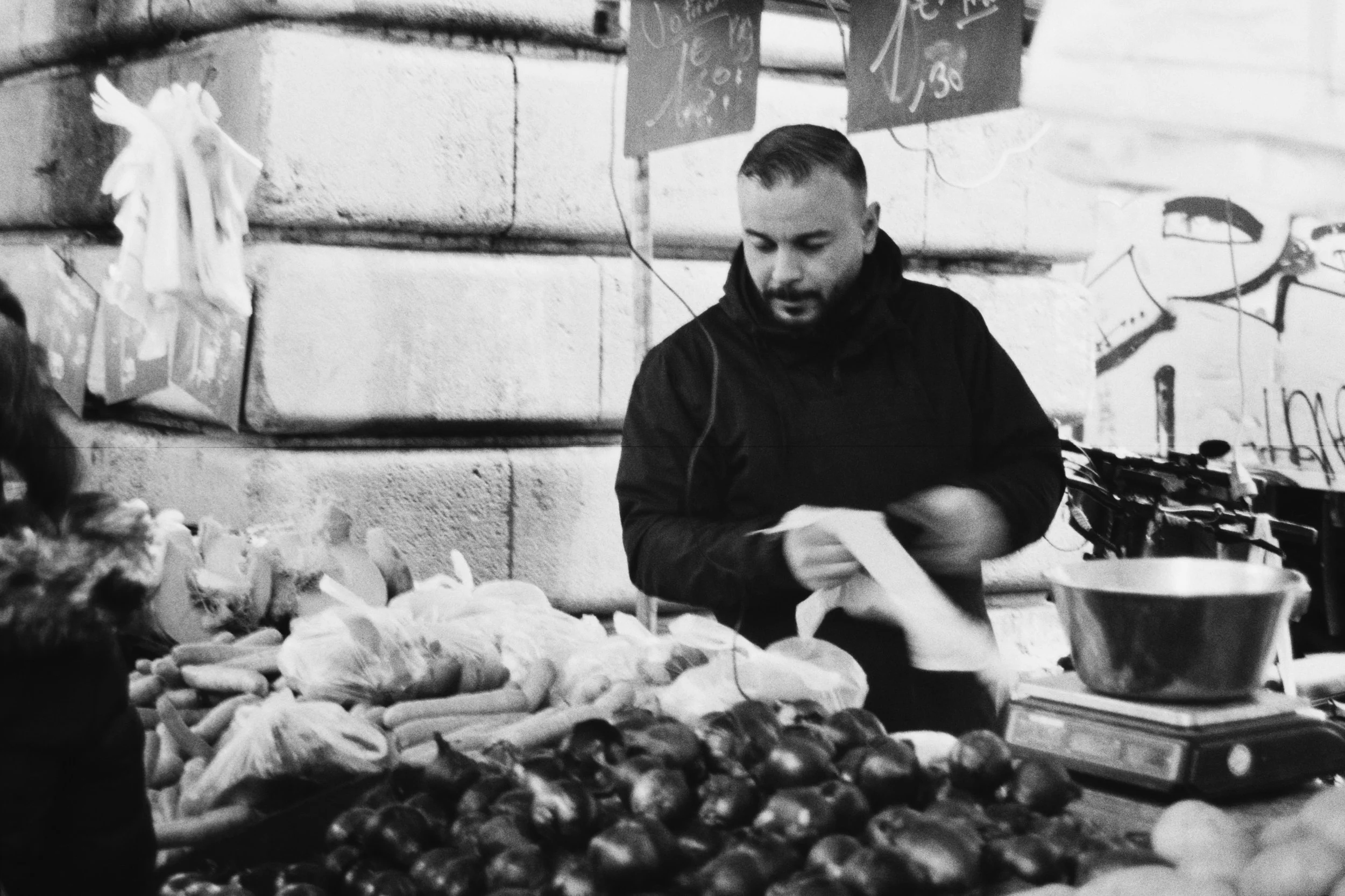 A vendor. Barbès, 14022026.