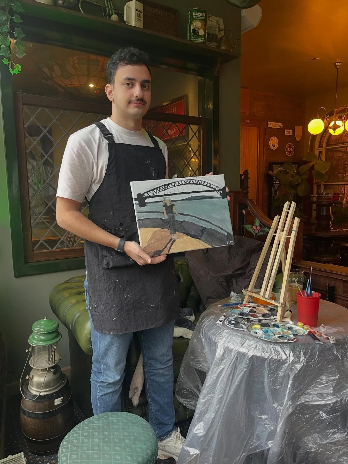Swipe to see how Paint N Sip helped Patrick, a complete beginner painter, be able to paint a picture of his gf in only 2 sessions! 

 Do you have a project you would love to hang on your wall? 
Check out our 3 Class, 5 Class and 10 Class Bundles! Inf