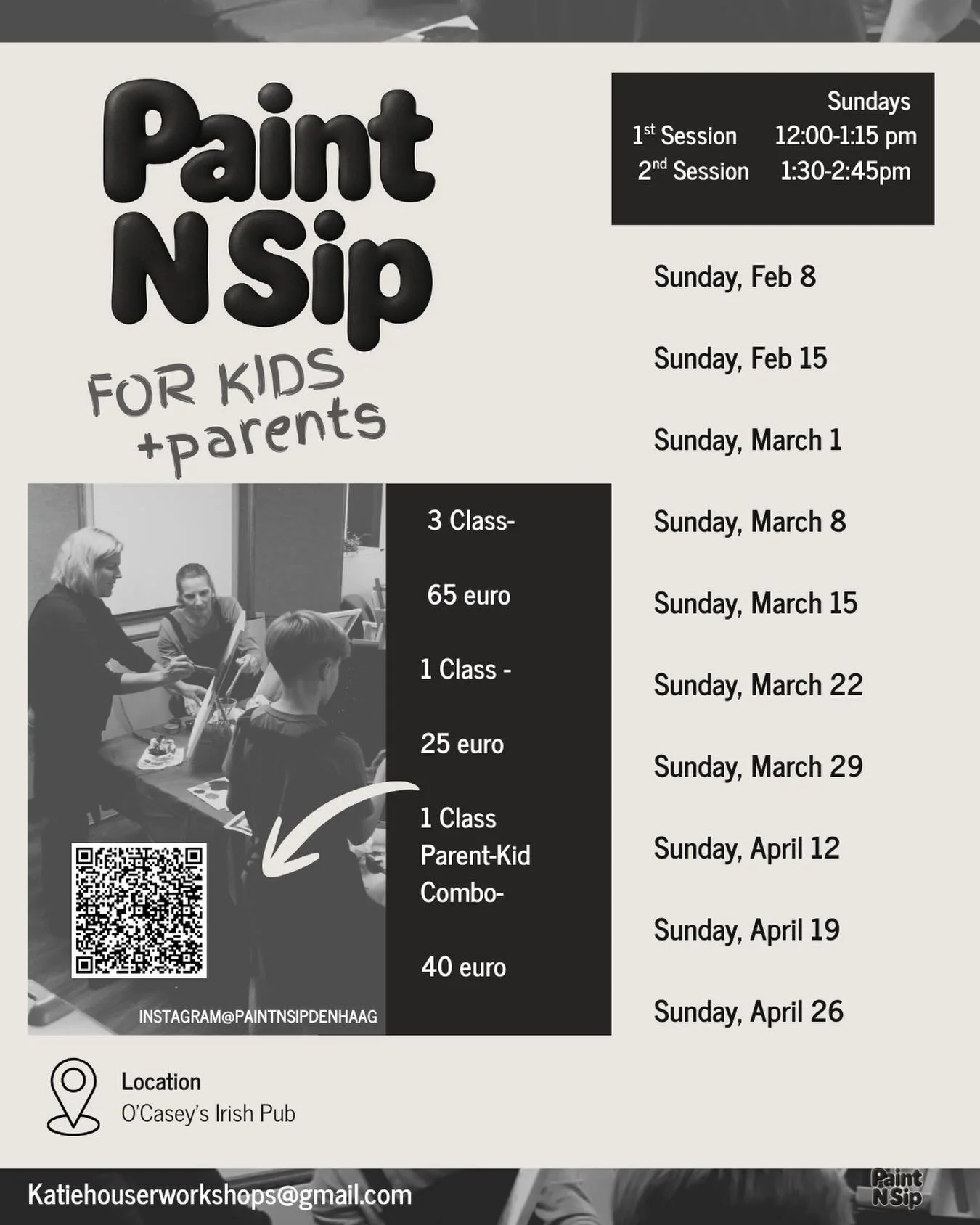 New offering for Sundays- 

Activity for Kids and parents! 

DM to book