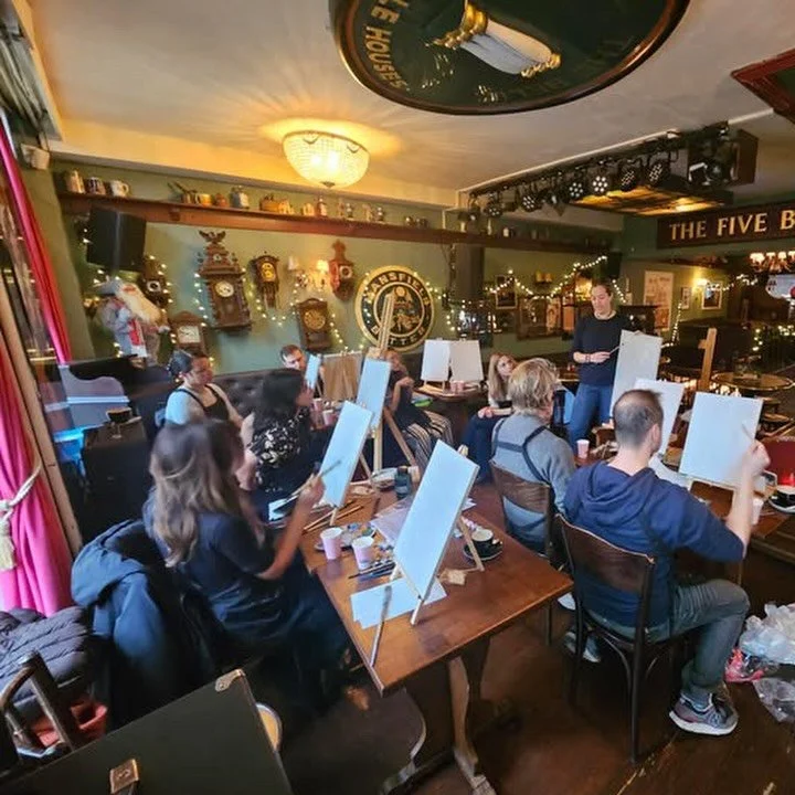 Swipe to see the project our last private group was working on! A little example of how I help breakdown the steps so the participants have some extra instructions incase they miss something I say in the class.