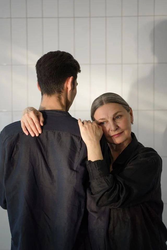 older woman with son