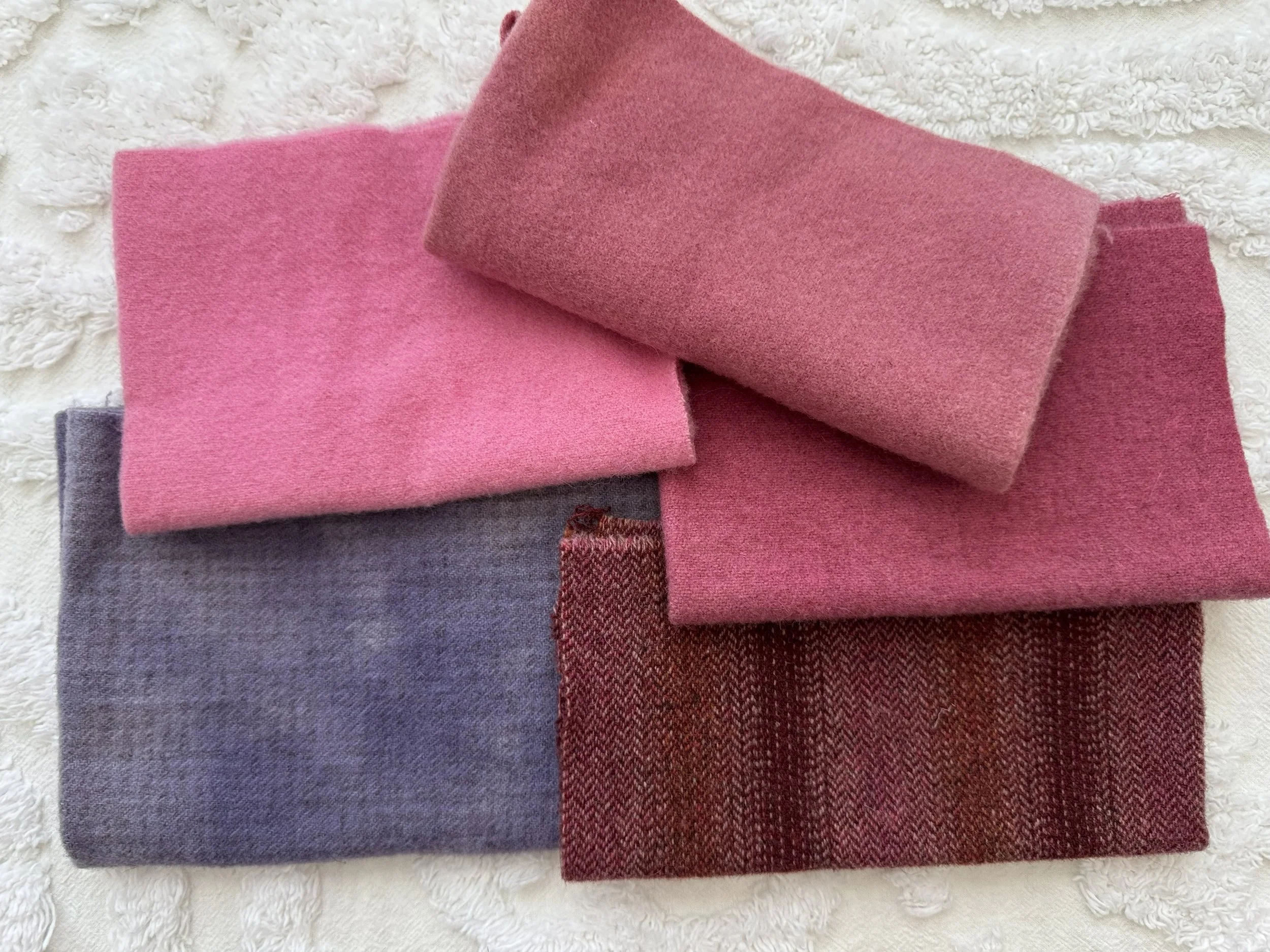 Wool Bundle in Mauve, Wine, & Pink