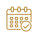 Calendar icon with a check mark
