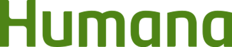 Close-up of the Humana logo in green text.