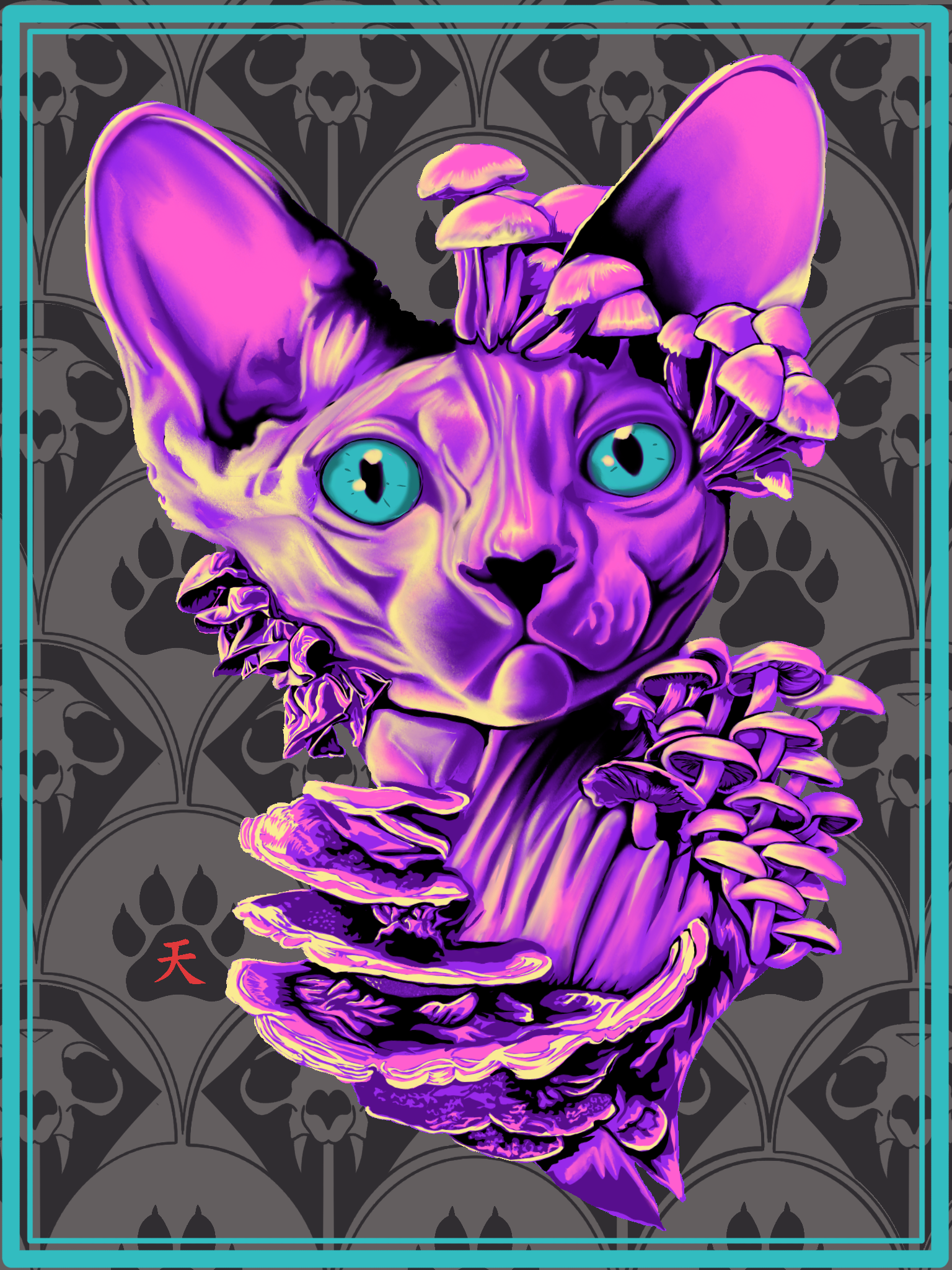 Fungi Sphynx POSTCARD 5"x7"