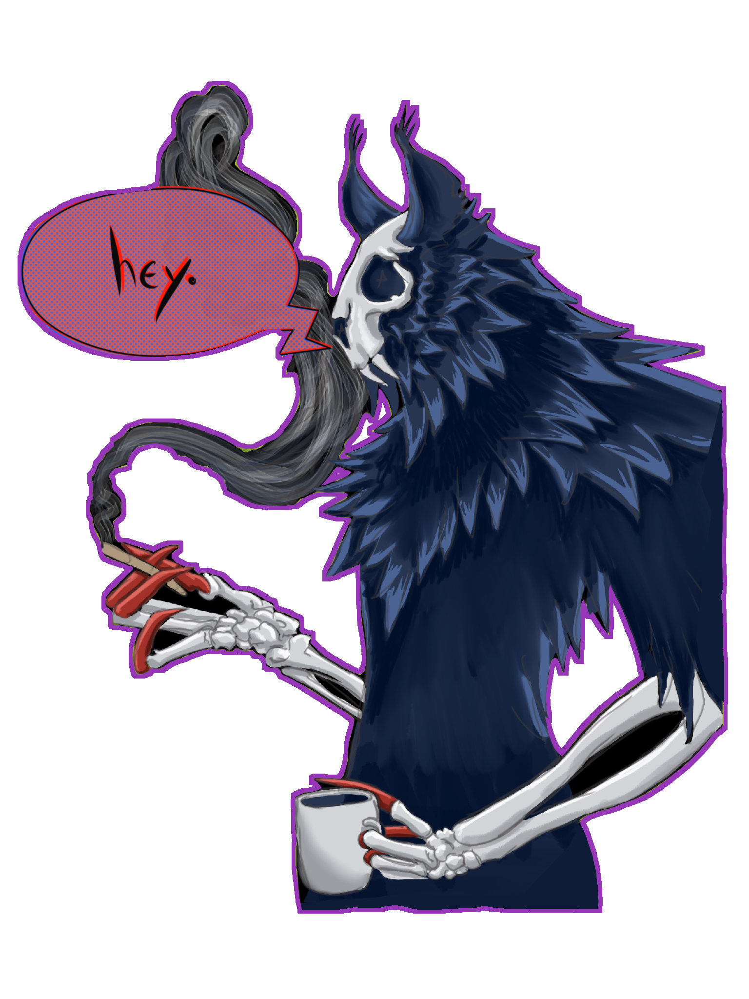 Monster Says Hi Sticker - TRANSPARENT