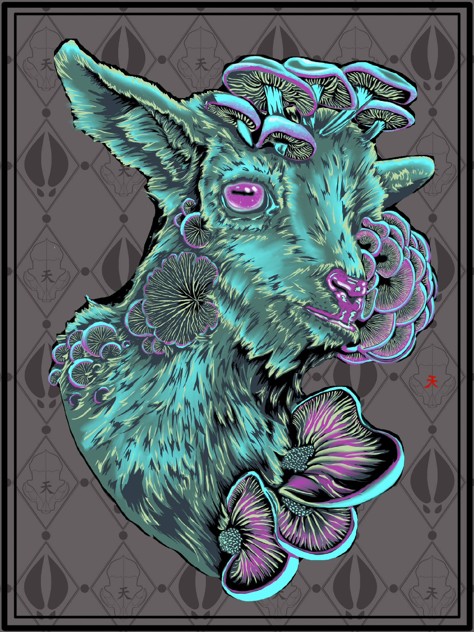 Ghost Goat POSTCARD 5"x7"