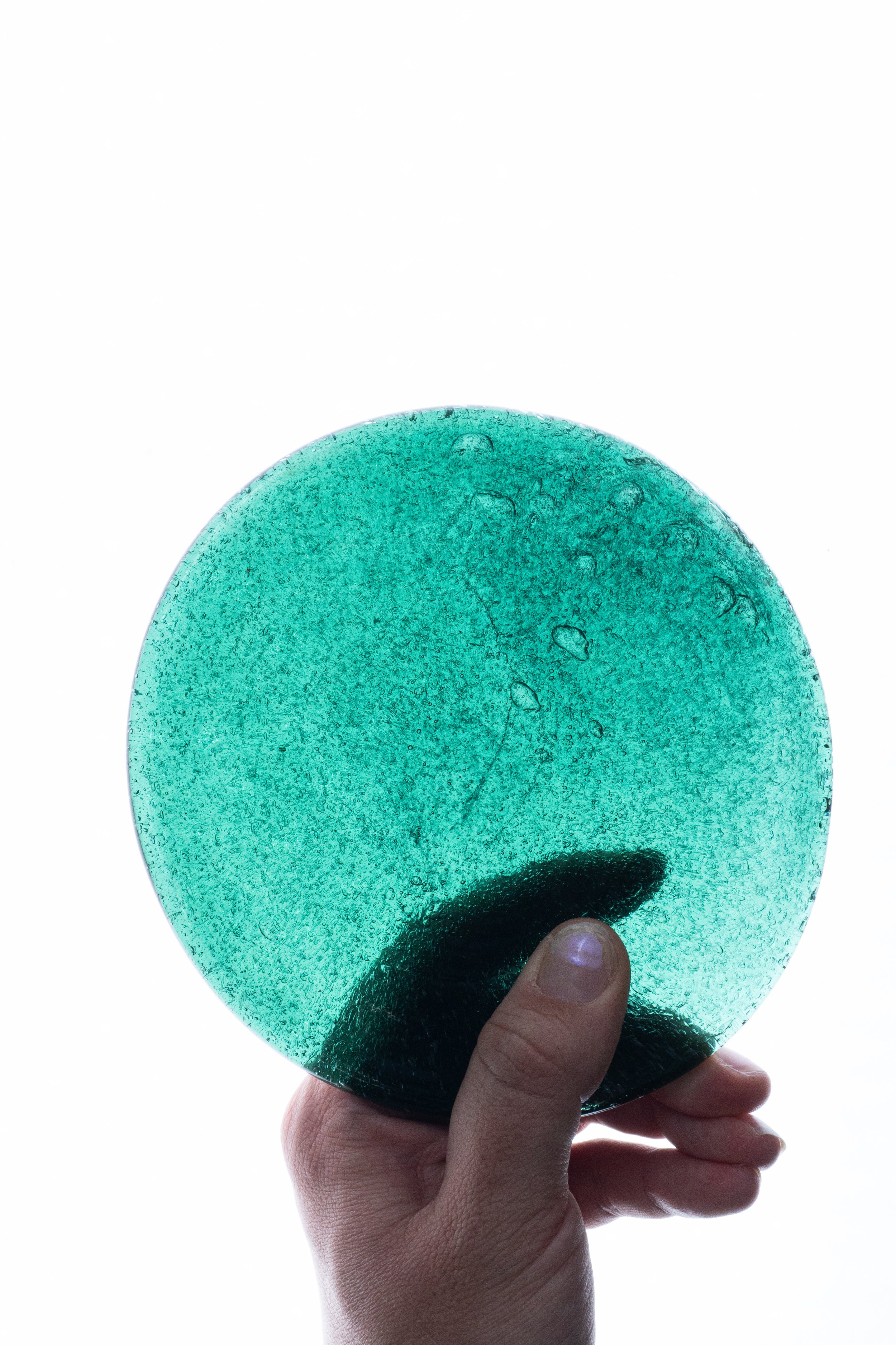 Fragments of growth - sea glass collection - sample of the material showing transparency and the unique features of sea glass