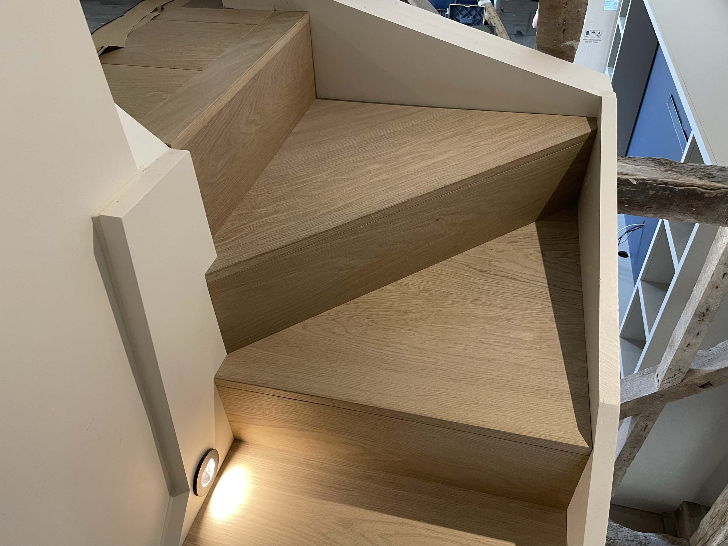  Oak stair cladding. 