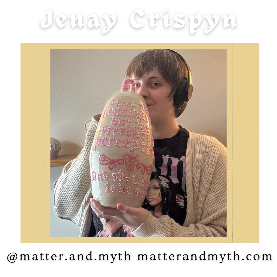 I’m Jenay, a multidisciplinary artist working with mixed media and ceramics. My work explores anxiety, consciousness, and the experience of being acutely aware of inhabiting a human body. Through process and texture, I use art as a grounding practice