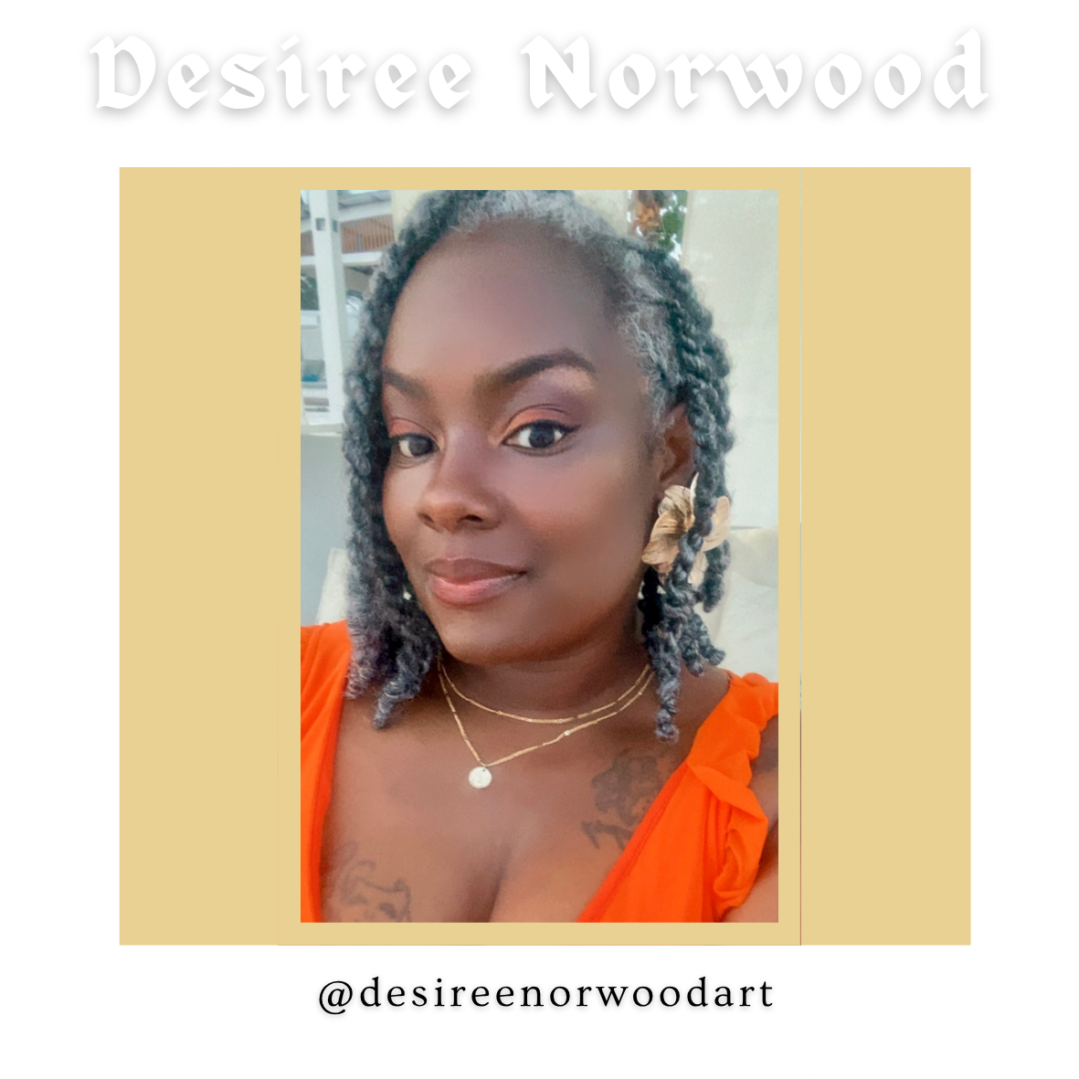 Desiree Norwood is a self-taught acrylic artist based in Philadelphia whose work explores portraiture as a vehicle for storytelling, remembrance, and emotional connection. Rooted in themes of love, healing, and community, her paintings examine the li