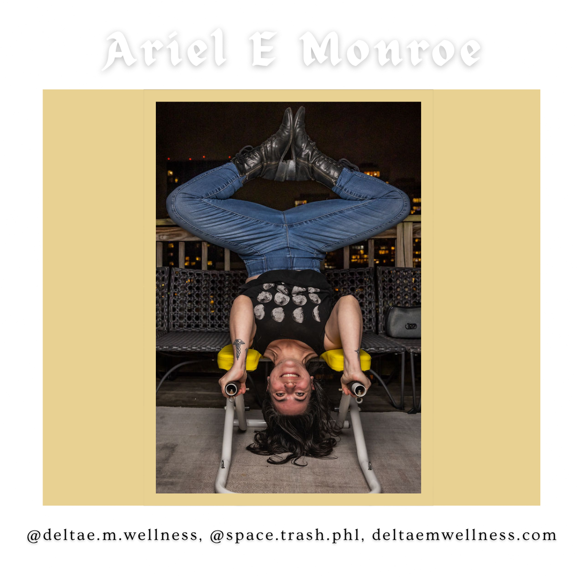 Ariel E Monroe is a Philadelphia-based artist, alternative wellness practitioner, founder of Delta E.M. Wellness, published poet, speaker, model and cat mom. They love nature, world music & cuisine, enjoy traveling and believe that expression and con
