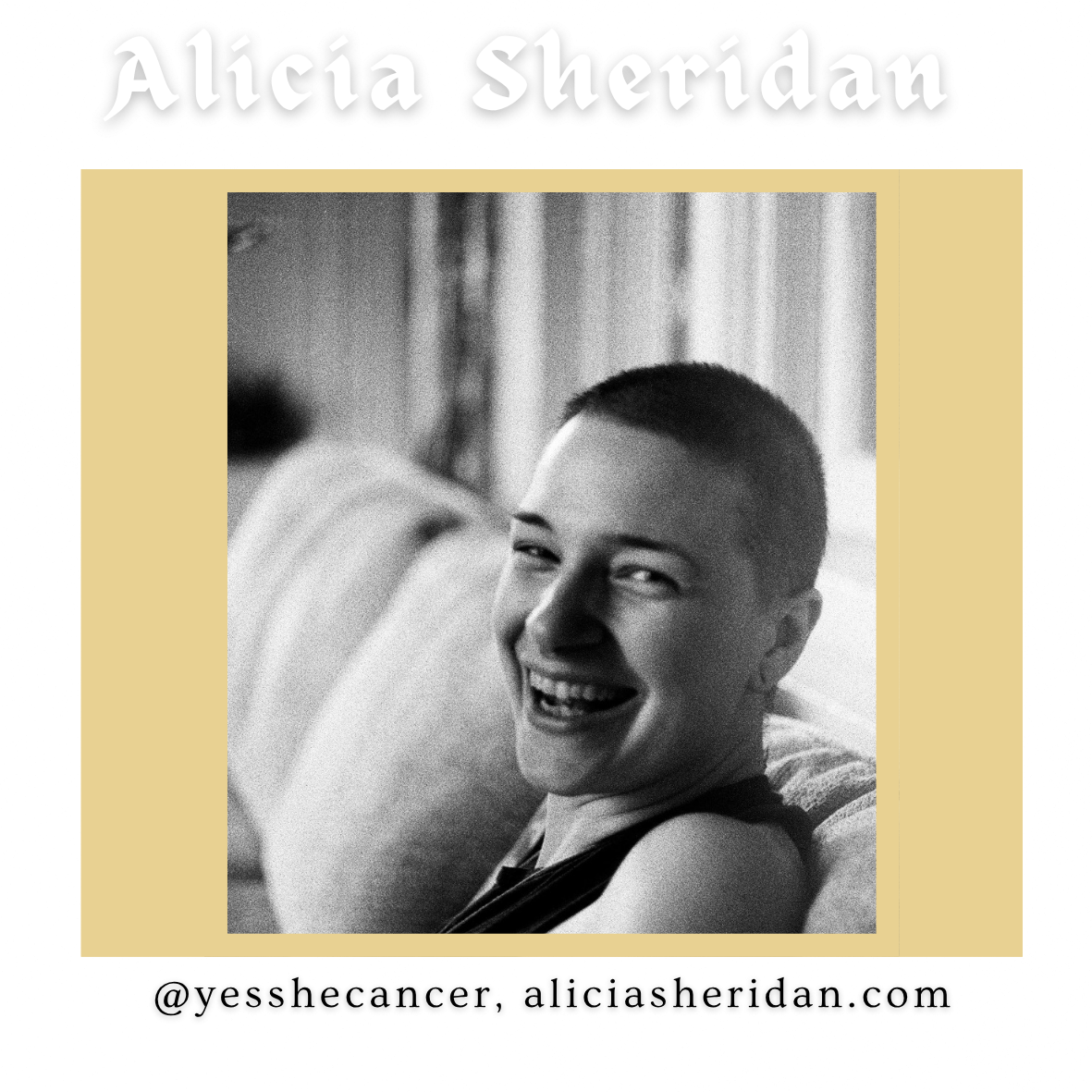 Alicia Sheridan is a multi-media creative living in West Philadelphia. A terminally ill 5x cancer survivor, she was first sick with cancer at 13 years old. Currently she lives with over 20 brain tumors. Her work is an exploration of time, grief, and 