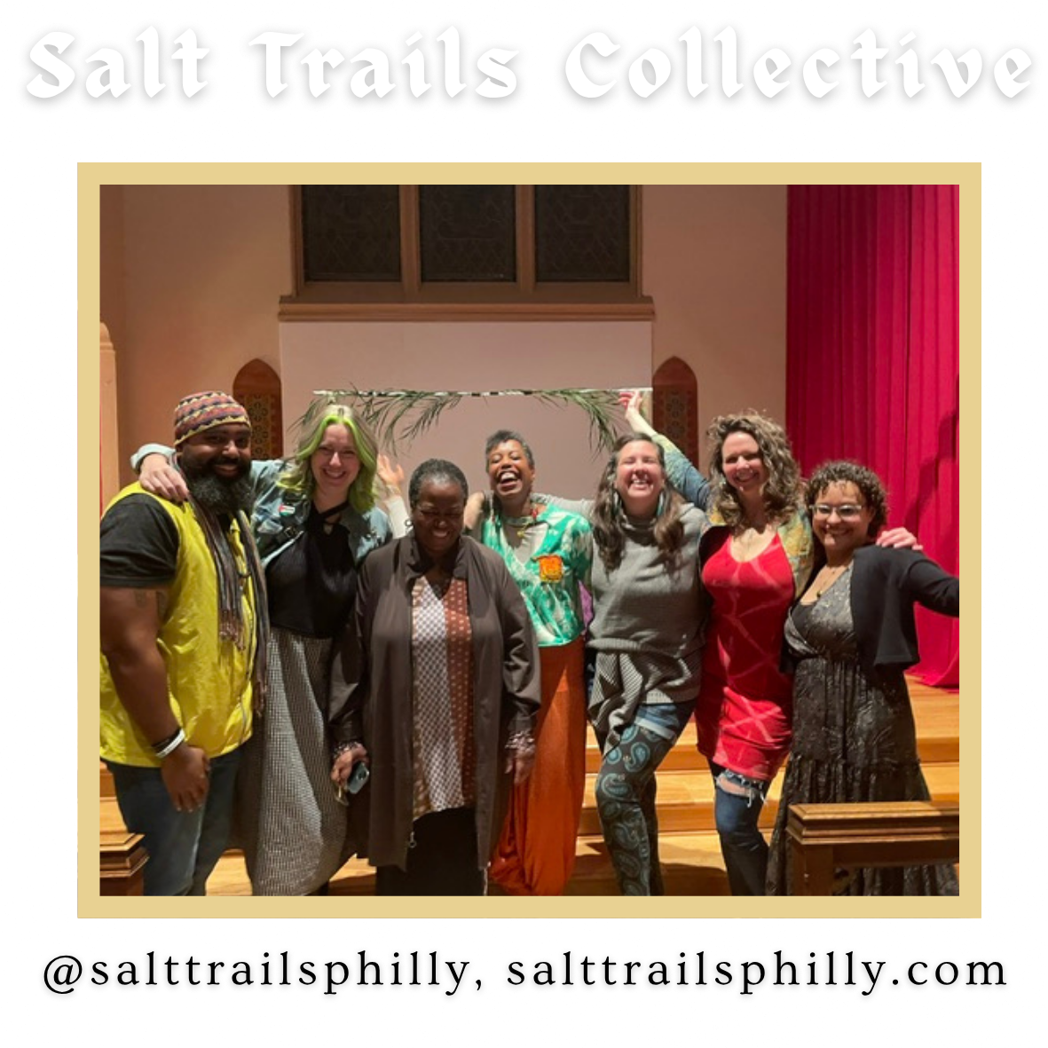 Salt Trails Collective is a Leeway Foundation Award-winning interdisciplinary group of healers, artists, ministers, and activists united by a shared commitment to honoring grief as a vital and sacred part of the human experience. Founded in 2021 in P