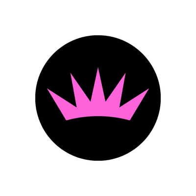 Pink crown on a black background.