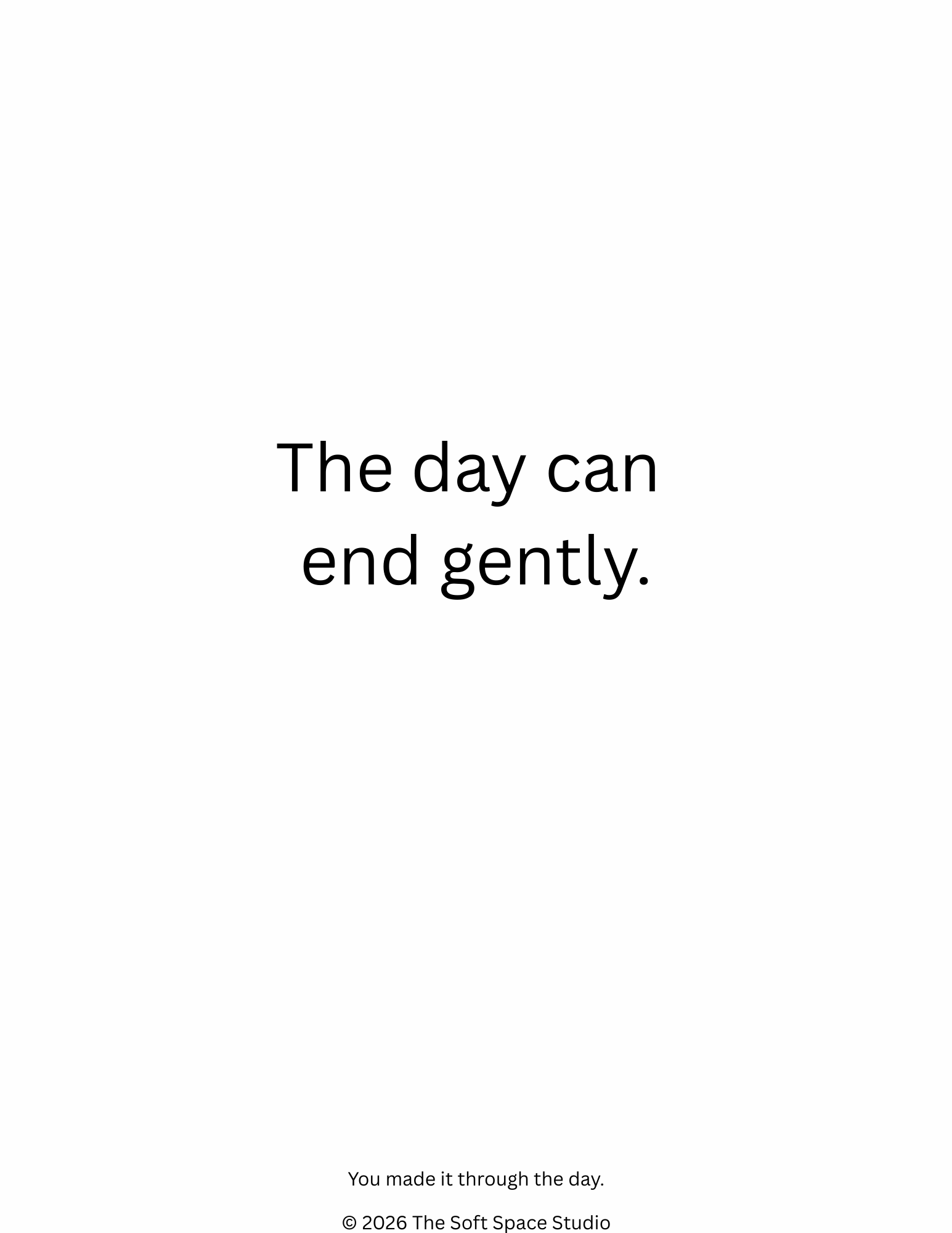 The Day Can End Gently – Printable Foldable Affirmation | The Soft Space Studio