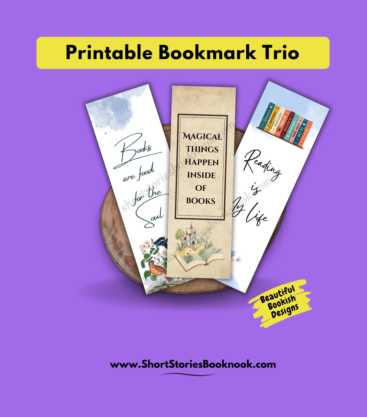 Bookish Printable Bookmarks Quotes - Trio 3