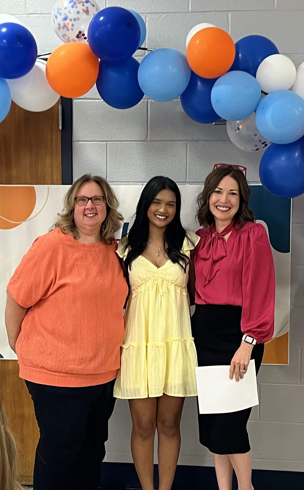 2025/2026 Beech High School Healthcare Warrior Recipient, Jayani Gogula, with Pilot Club of Sumner County Vice President, Karen Sword, and club President, Ashley Grutter  (5/13/26)