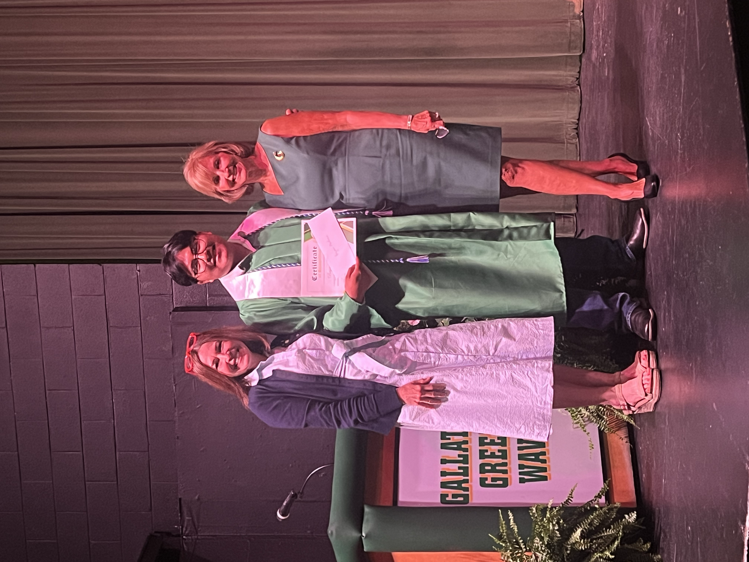 2025/2026 Gallatin High School Healthcare Warrior Recipient, Bryan Medina, with Pilot Club of Sumner County President, Ashley Grutter, and Member, Lynda Love  (5/14/26)