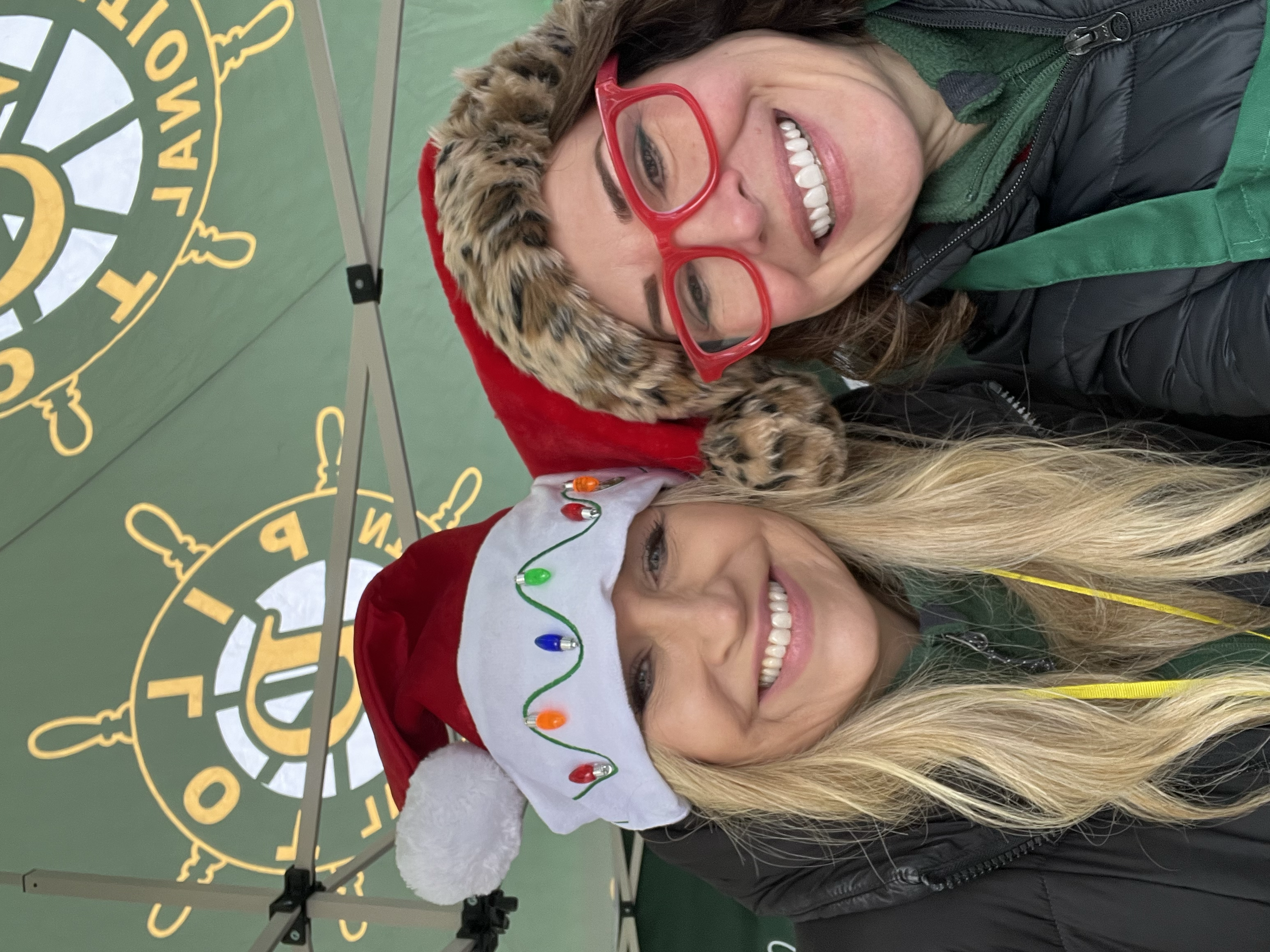 Nancy and Ashley enjoying Christmas on the Square