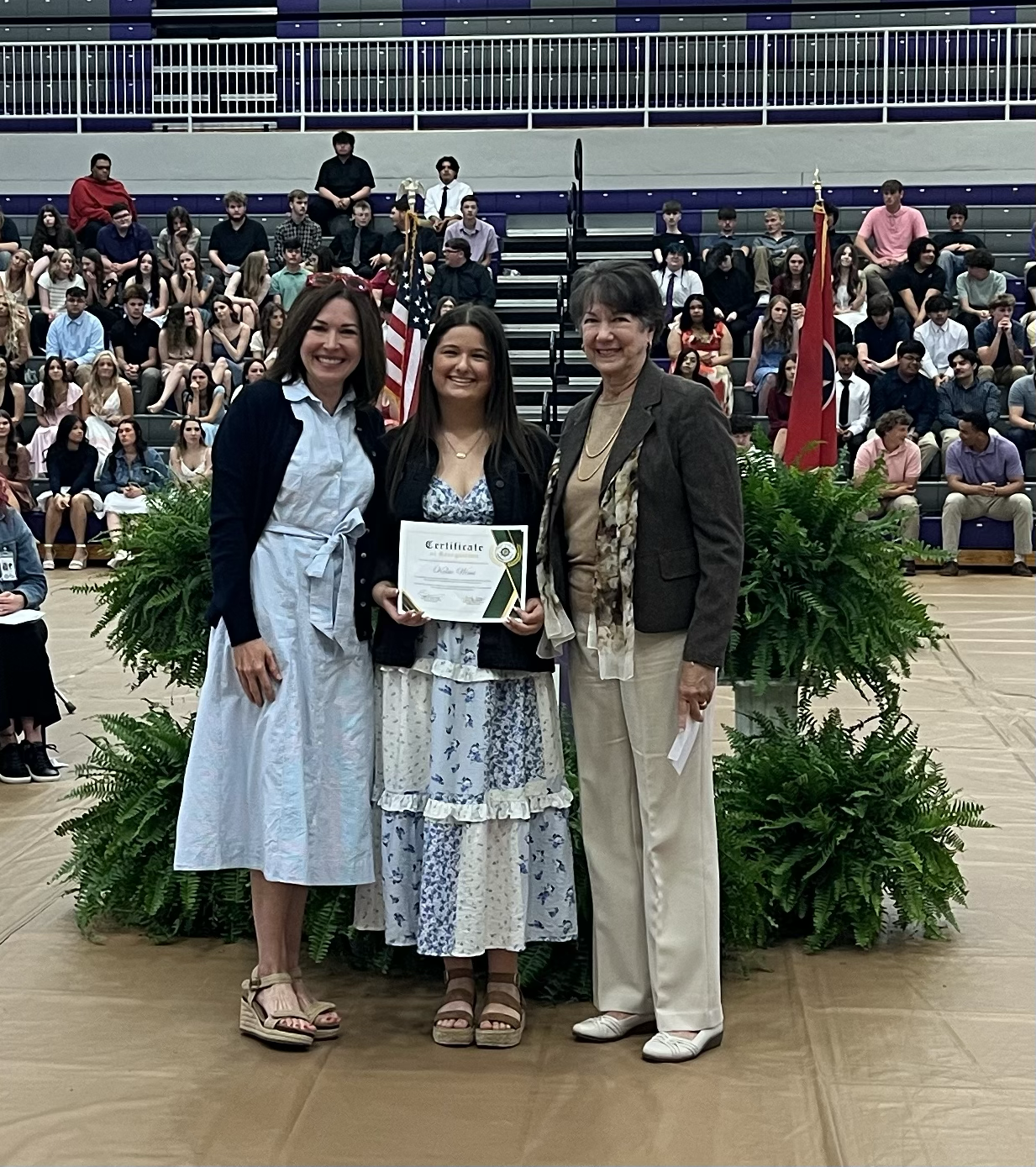 2025/2026 Portland High School Healthcare Warrior Scholarship recipient, Kelsie Wims, with Pilot Club of Sumner County President, Ashley Grutter, and club Secretary Carrie Causey (5/14/26)