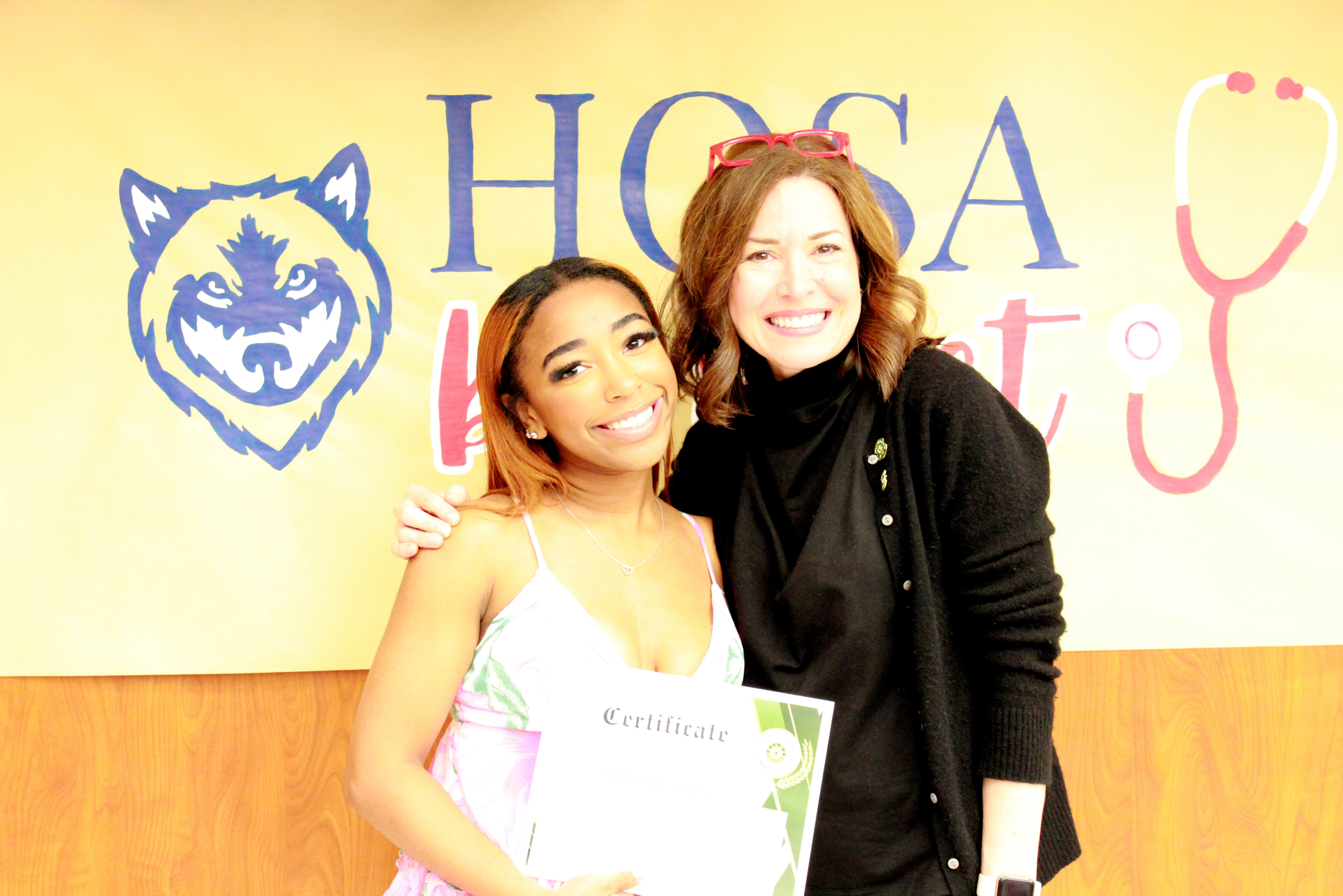 President, Ashley Grutter, with 2026 Healthcare Warrior Award recipient, Sabreeah Jones, from Liberty Creek High School  (4/24/26)