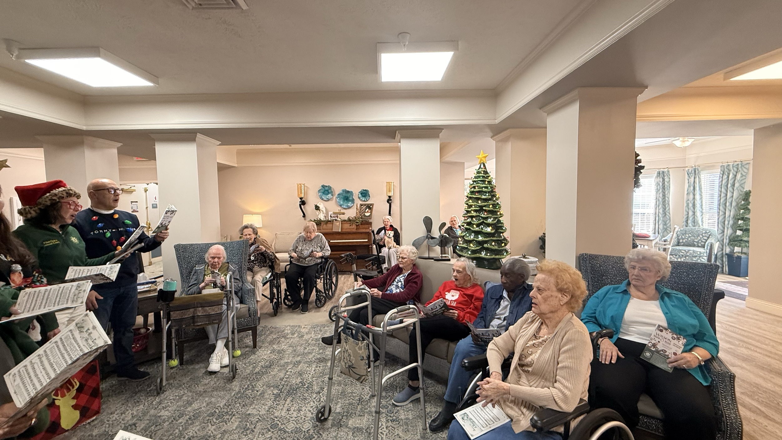Singing for the residents at Charter Senior Living in Gallatin