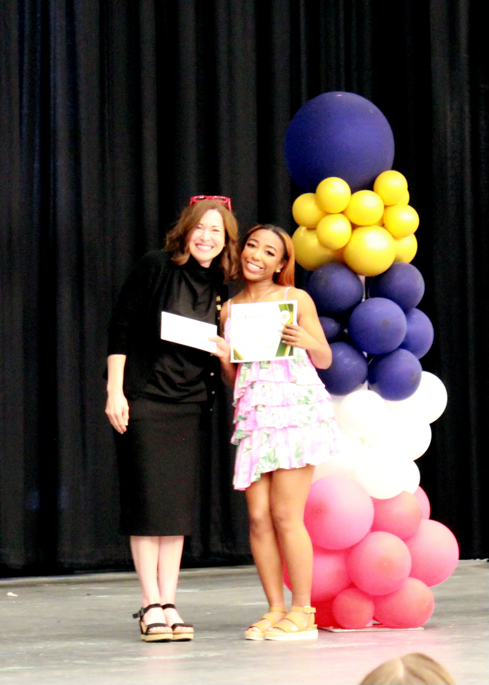 President, Ashley Grutter, with 2026 Healthcare Warrior Award recipient, Sabreeah Jones, from Liberty Creek High School (4/24/26)